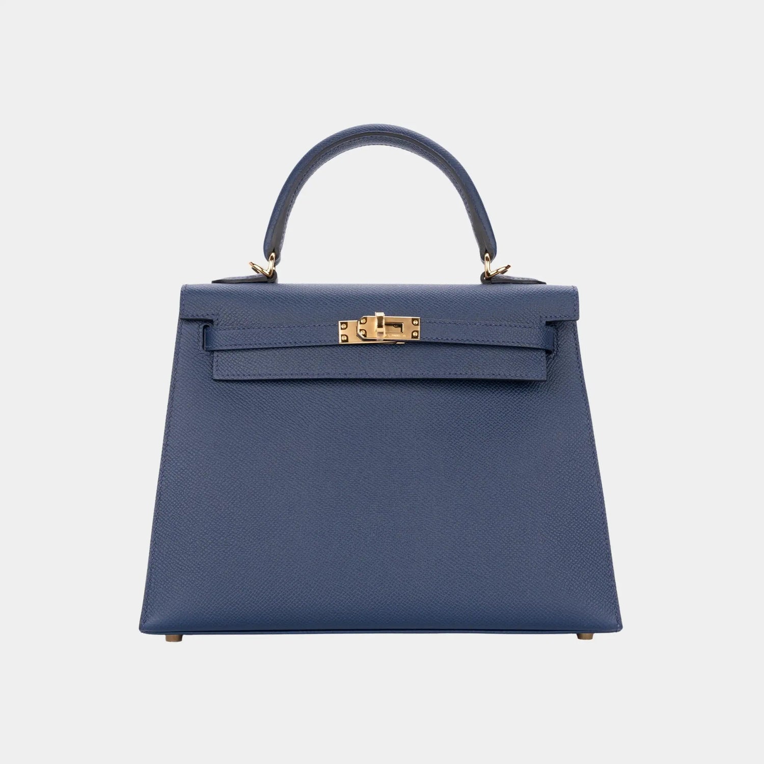 Hermes Kelly 25 Epsom Bleu Navy GHW, Front
