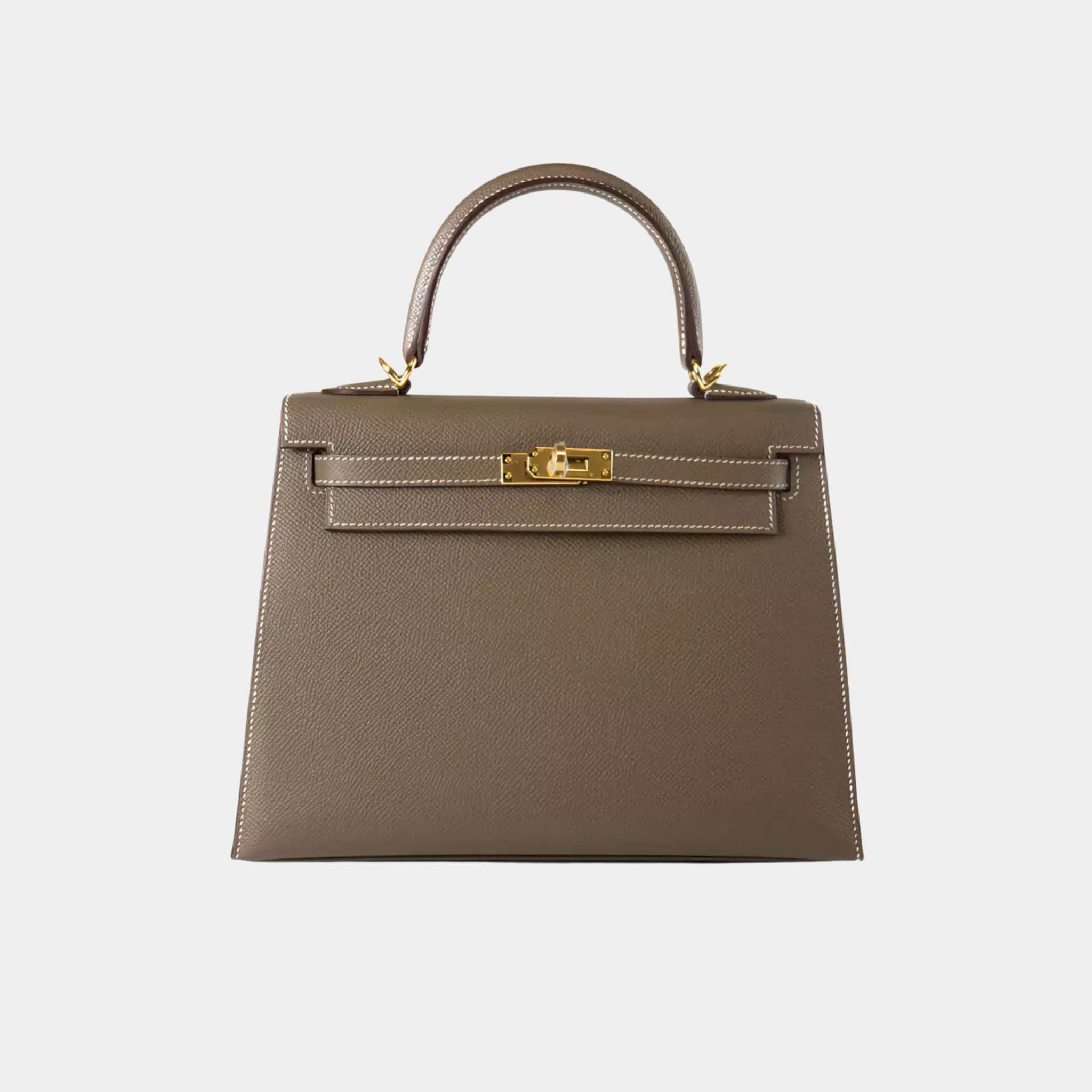 Hermes Kelly 25 Epsom Etoupe GHW, Front