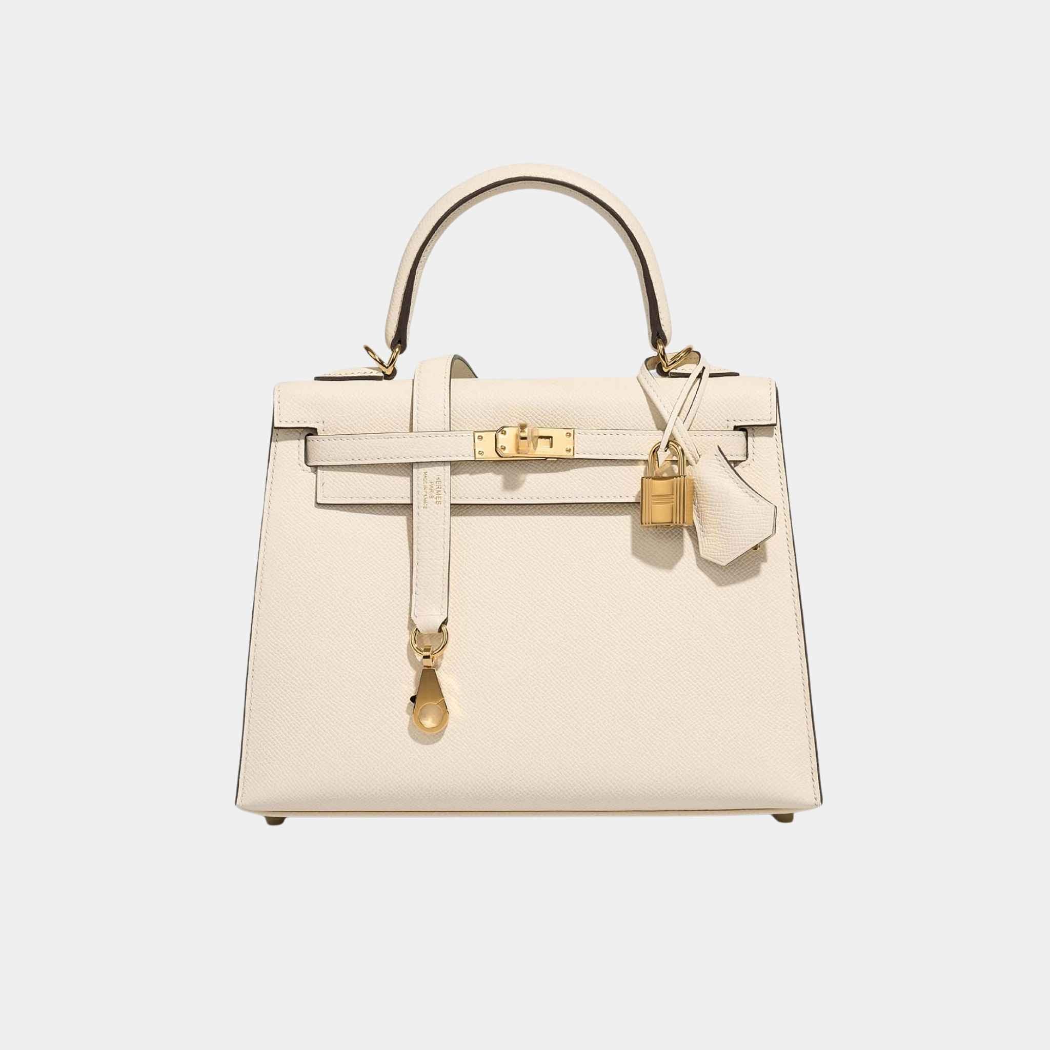 Hermes Kelly 25 Epsom Nata GHW, Front