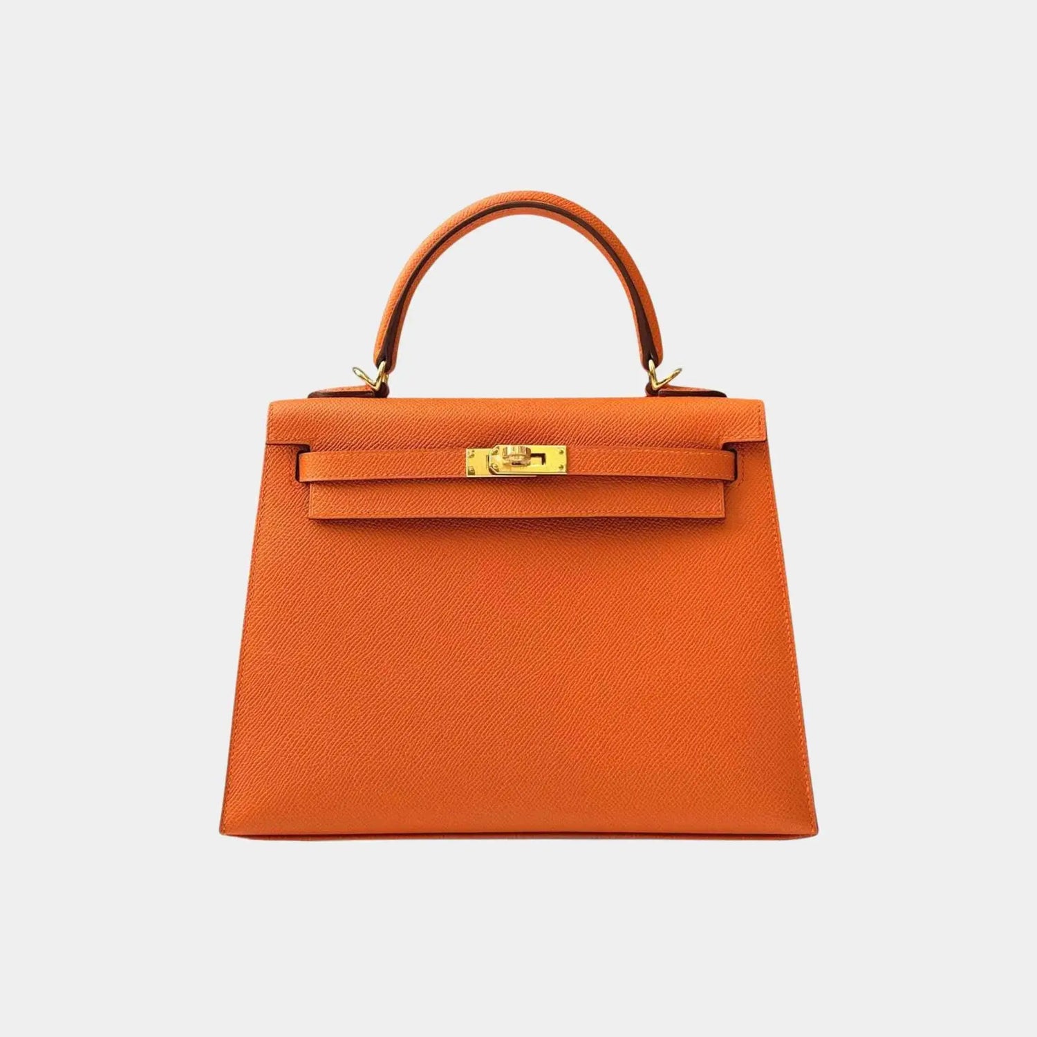 Hermes Kelly 25 Epsom Orange H GHW, Front