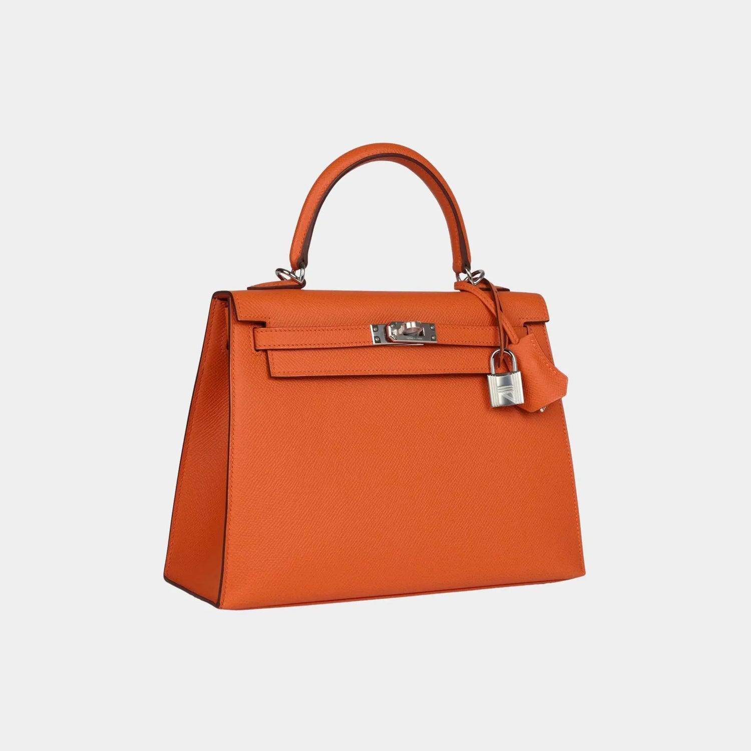 Hermes Kelly 25 Epsom Orange H PHW, Side