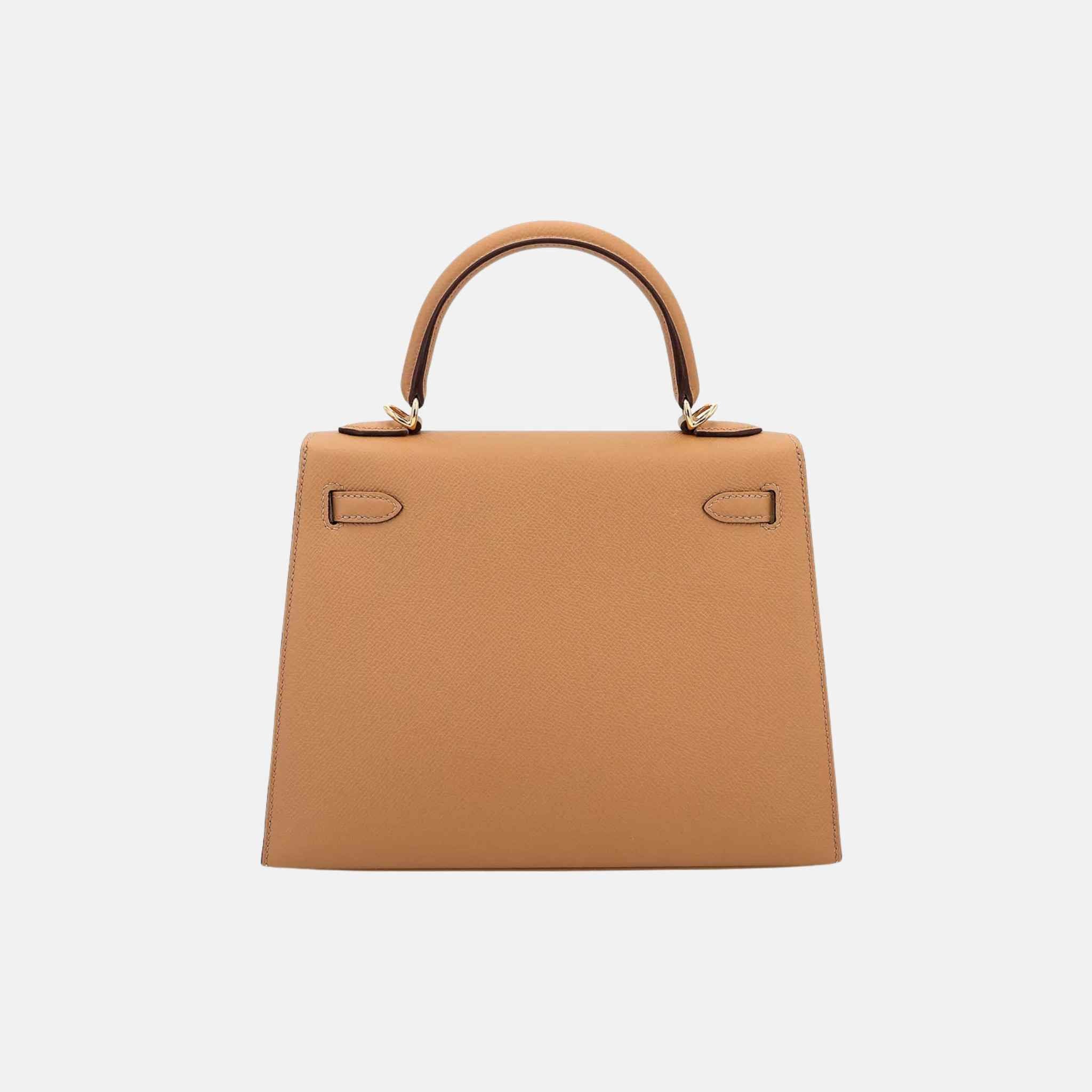 Hermes Kelly 25 Epsom Sellier Biscuit GHW, Back