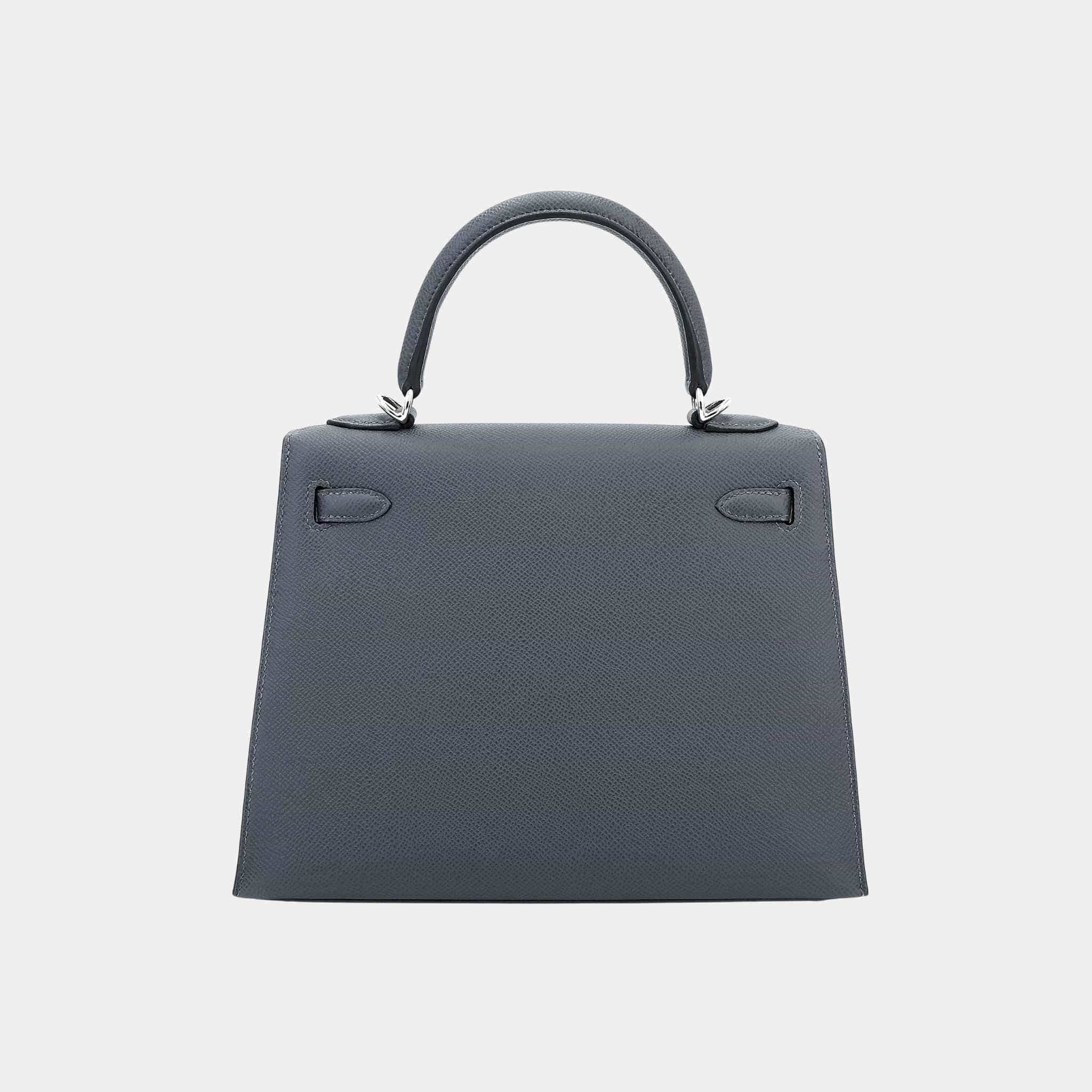 Hermes Kelly 25 Epsom Sellier Gris Misty PHW, Back