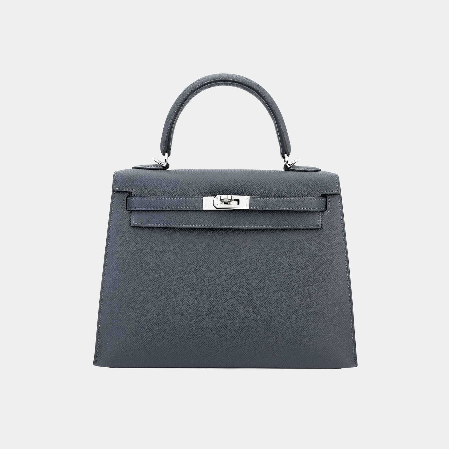 Hermes Kelly 25 Epsom Sellier Gris Misty PHW, Front