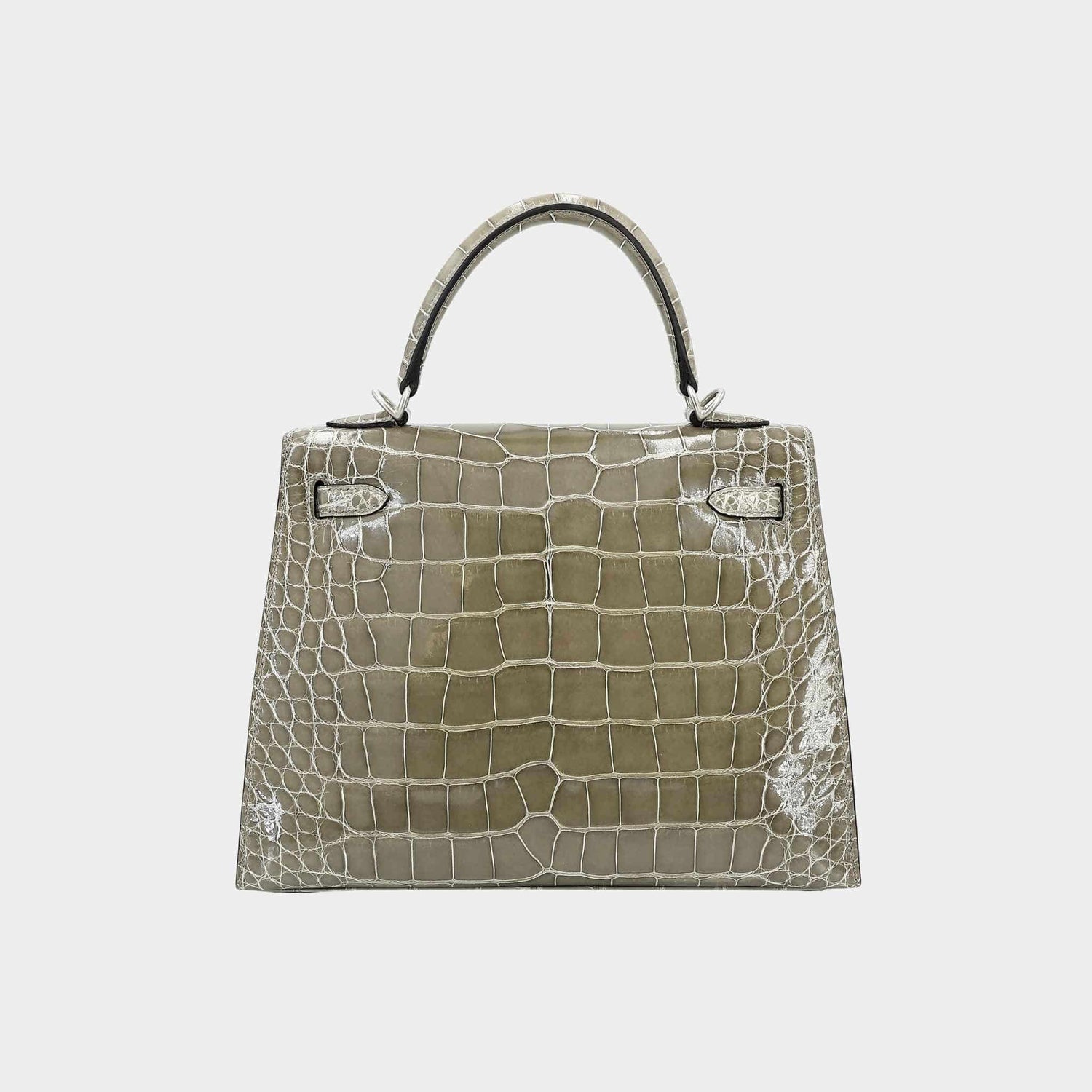 Hermes Kelly 25 HSS Sellier Alligator Gris Tourterelle PHW, Back