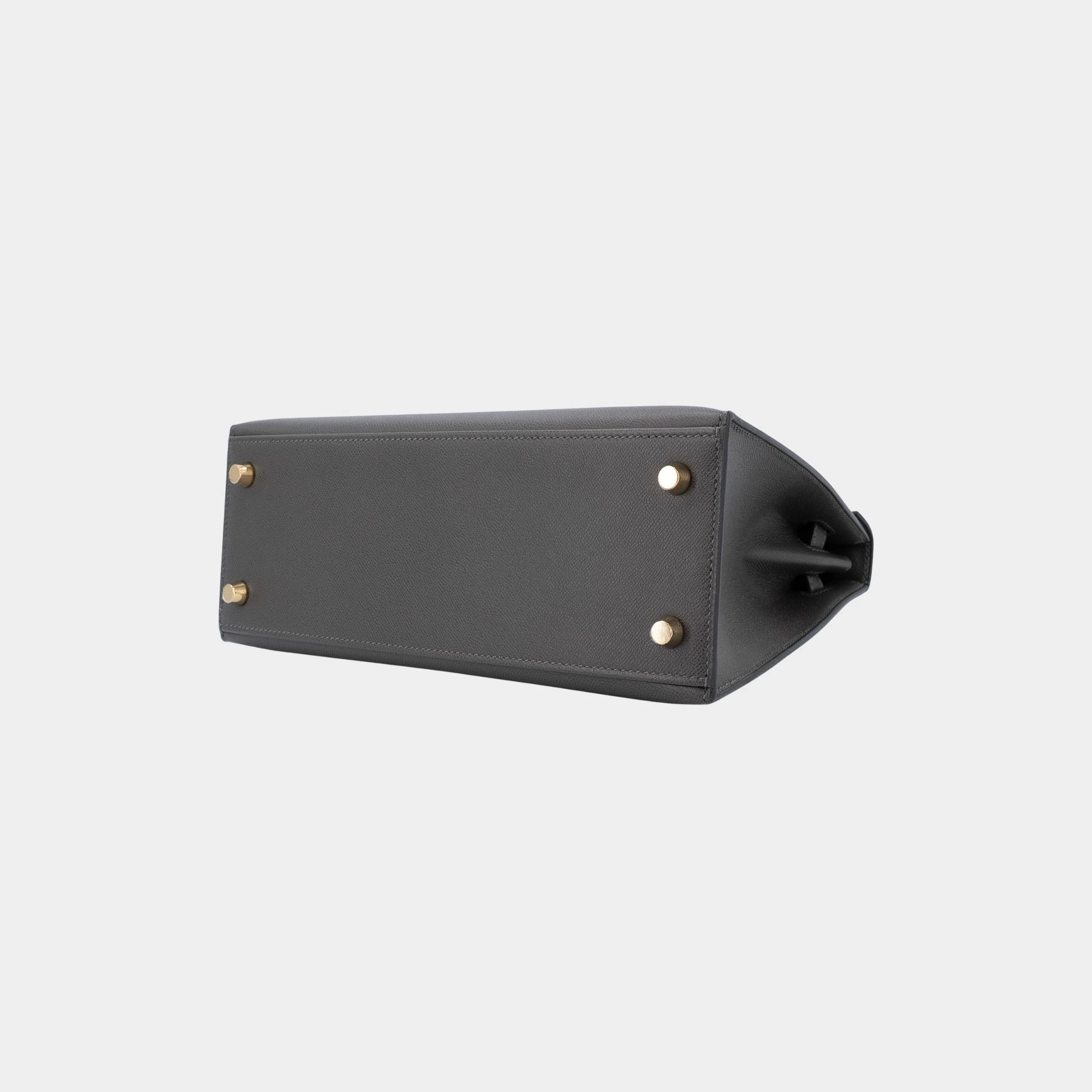  Hermes Kelly 25 Madame Graphite GHW, Bottom