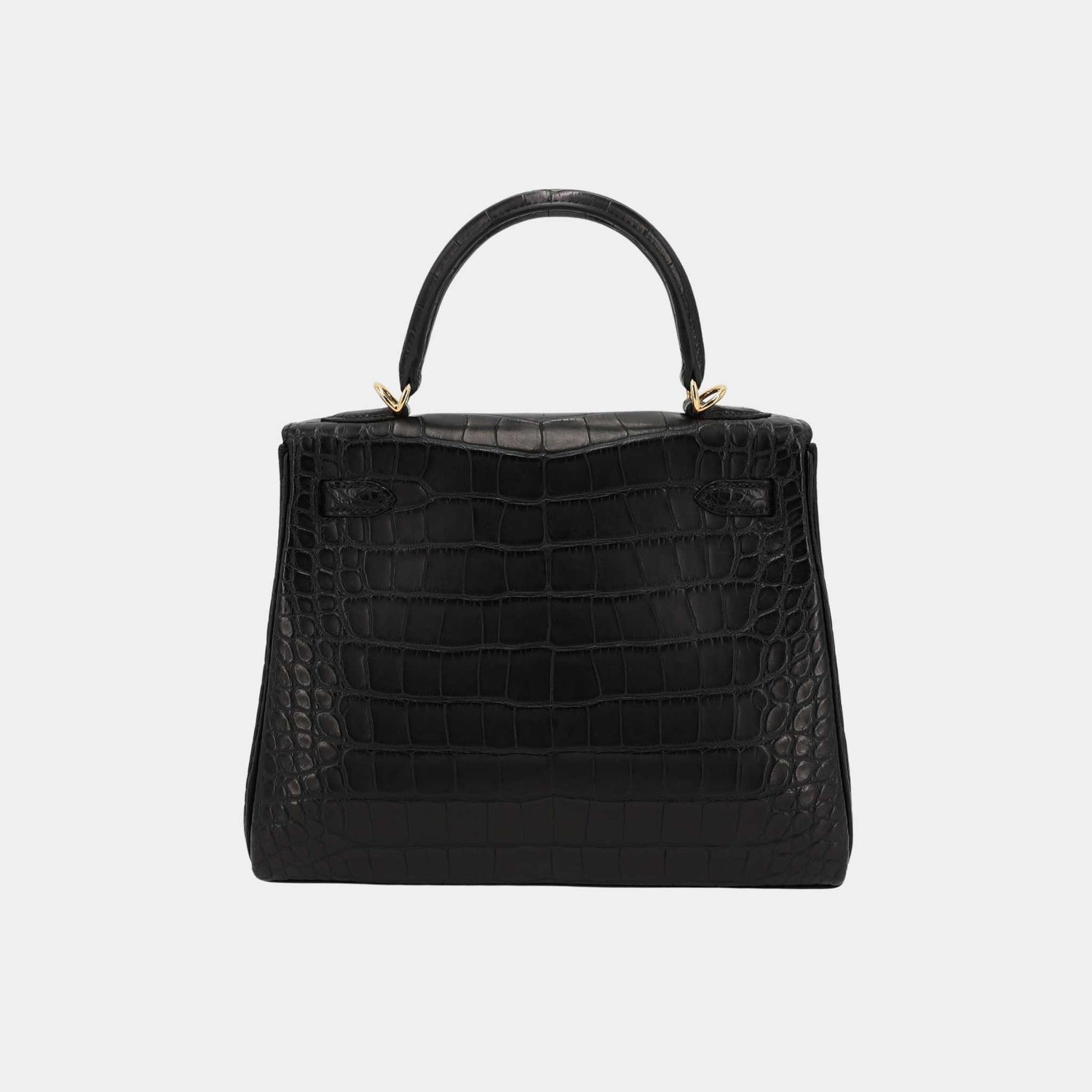 Hermes Kelly 25 Matte Alligator Black GHW, Back