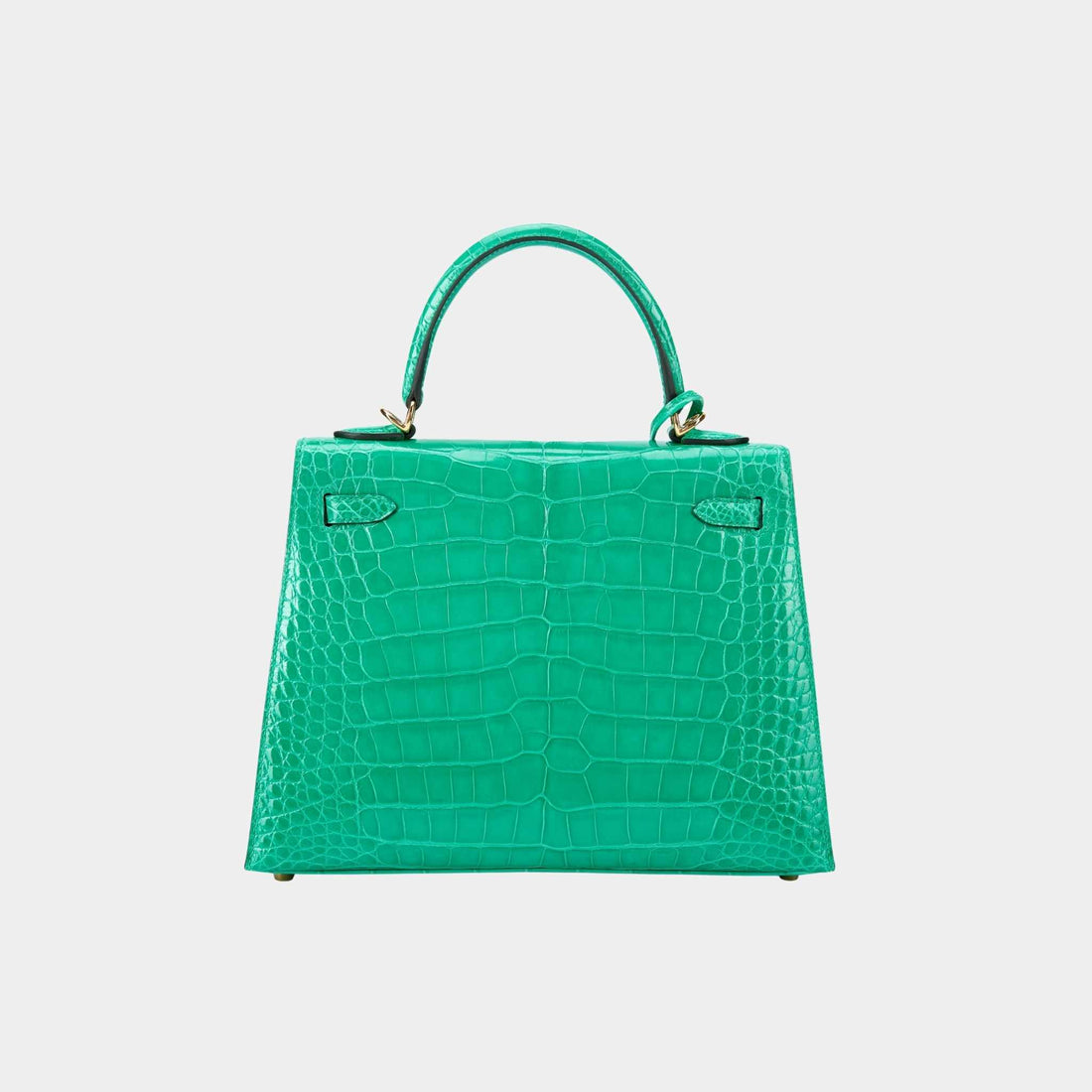 Hermes Kelly 25 سيلير جلد تمساح أخضر يشب GHW، خلفي