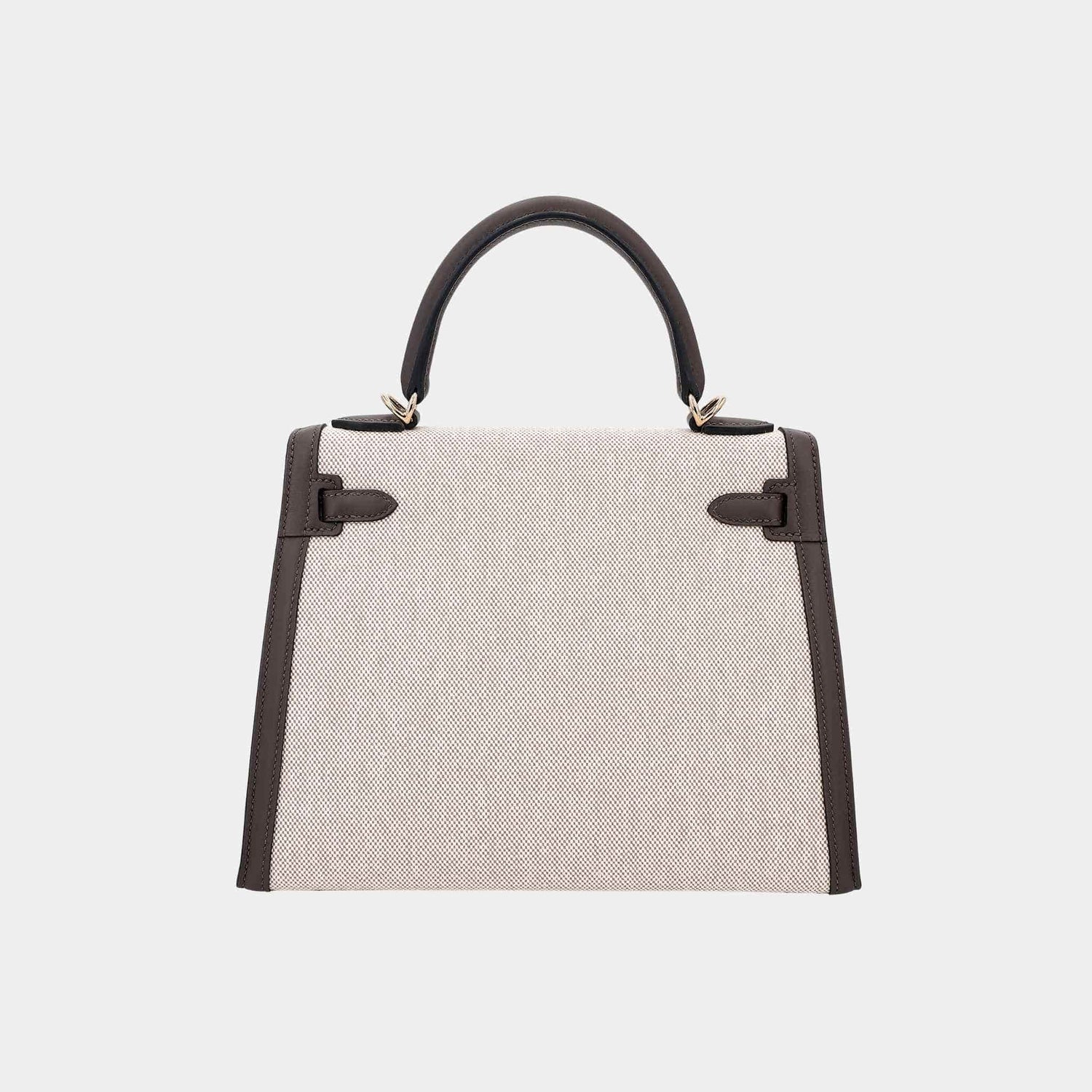 Hermes Kelly 25 Sellier Swift-Canvas Beige/Ecorce PBHW, Back