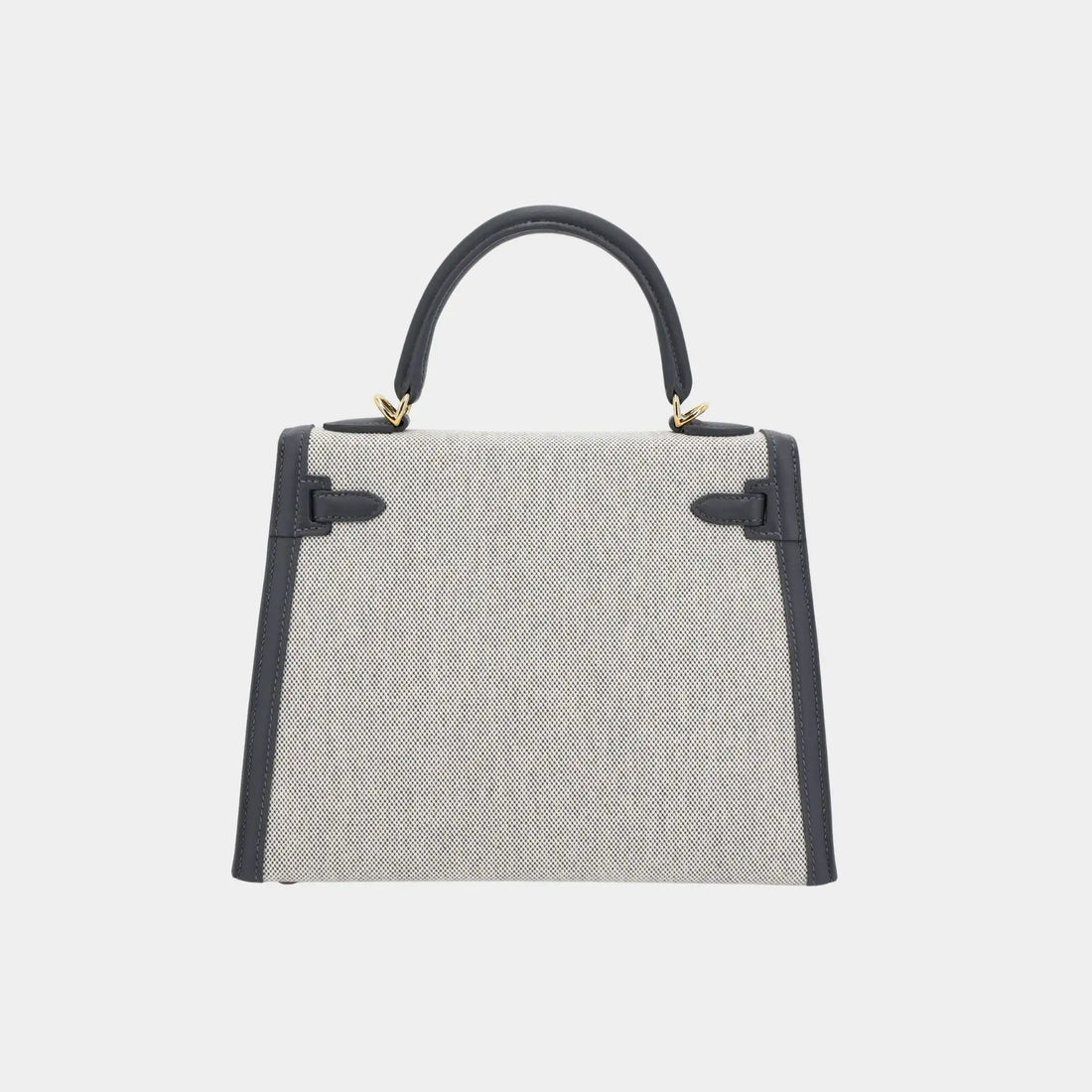 Hermes Kelly 25 سيلير سويفت قماش تويل كوادريي-كانفاس أردواز/إكرو GHW، من الخلف