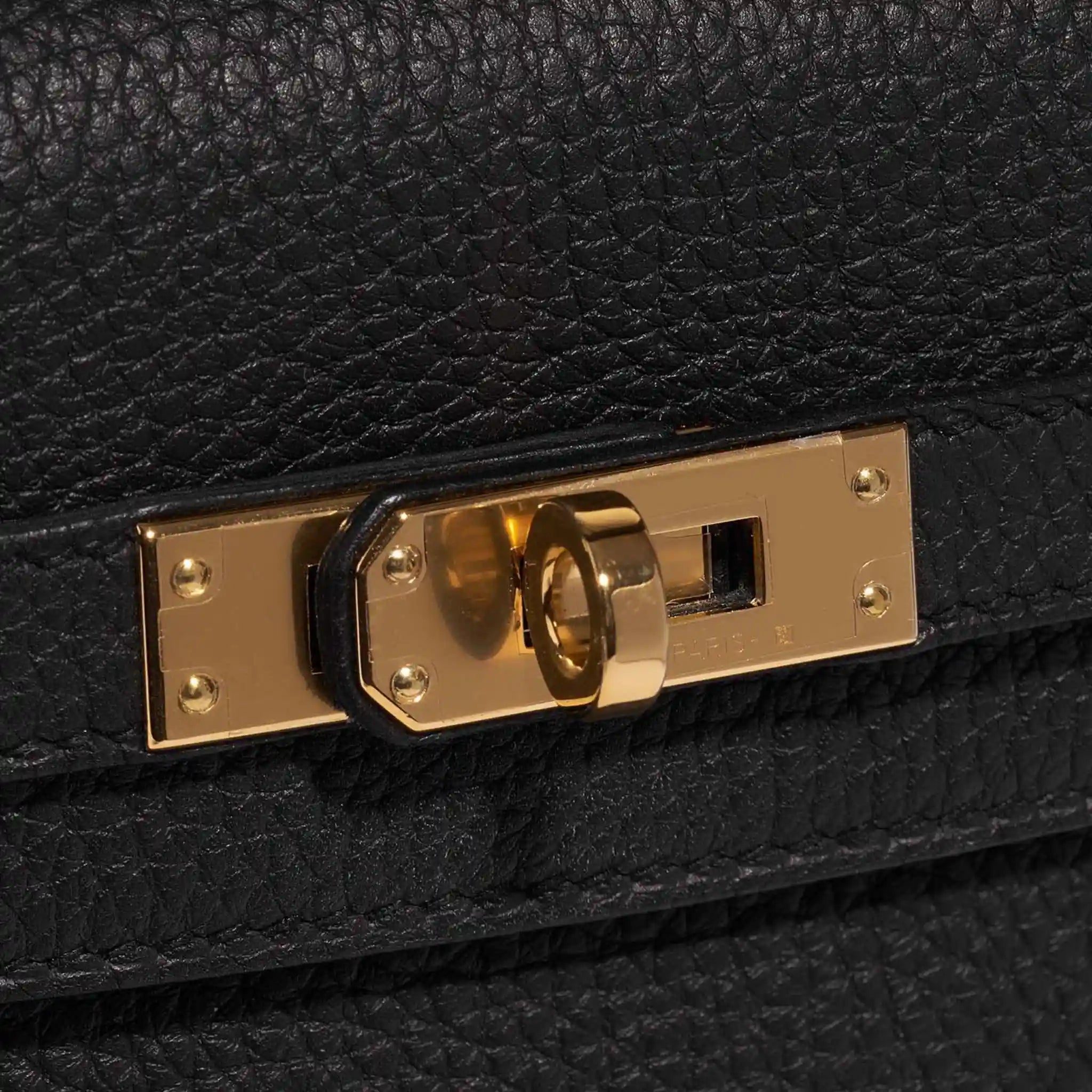 Hermes Kelly 25 Togo Black, Close Up