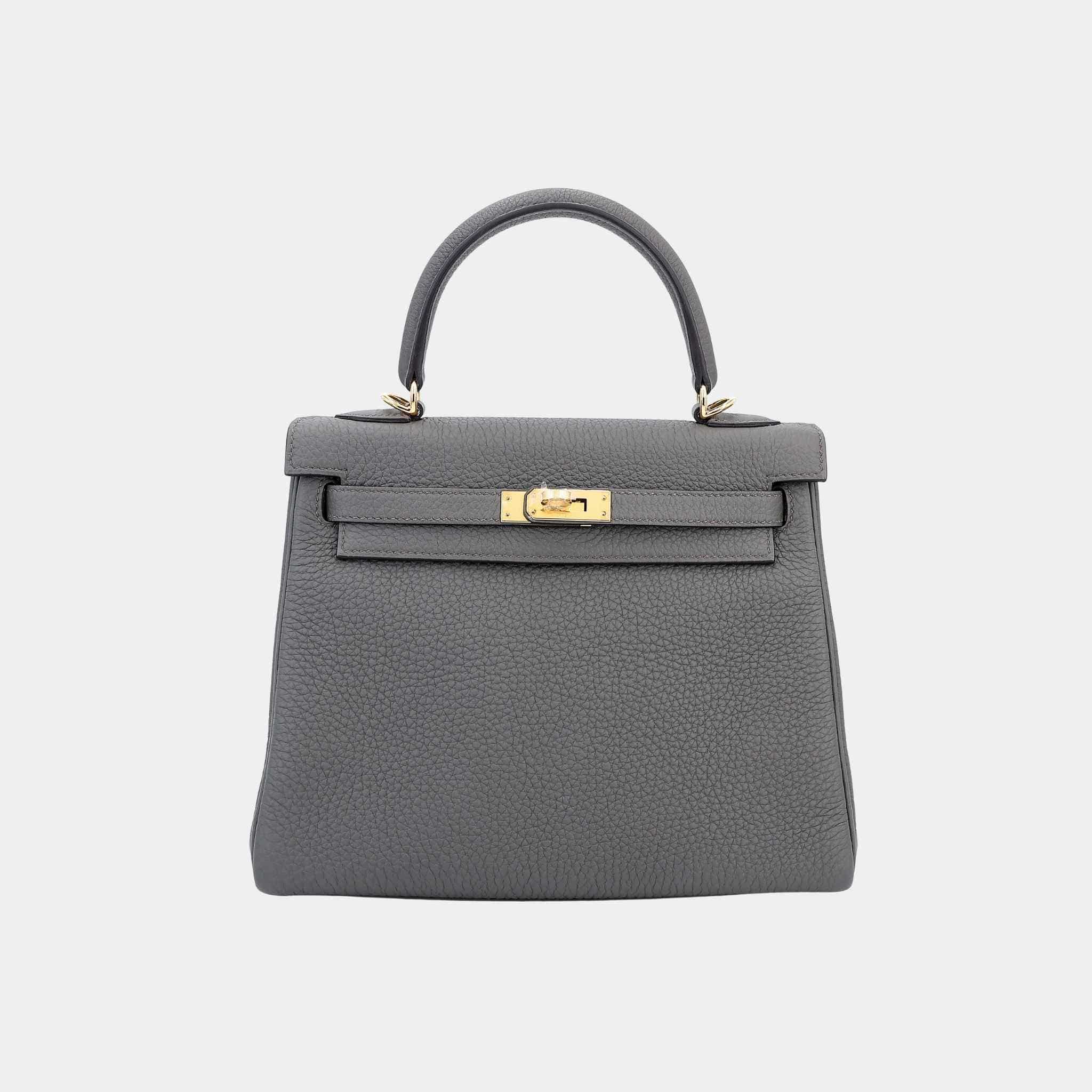 Hermes Kelly 25 Togo Etain GHW, Front