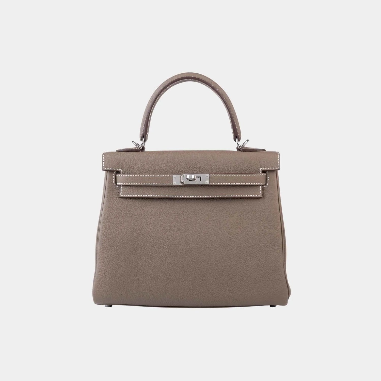 Hermes Kelly 25 Togo Etoupe PHW, Etoupe, Front