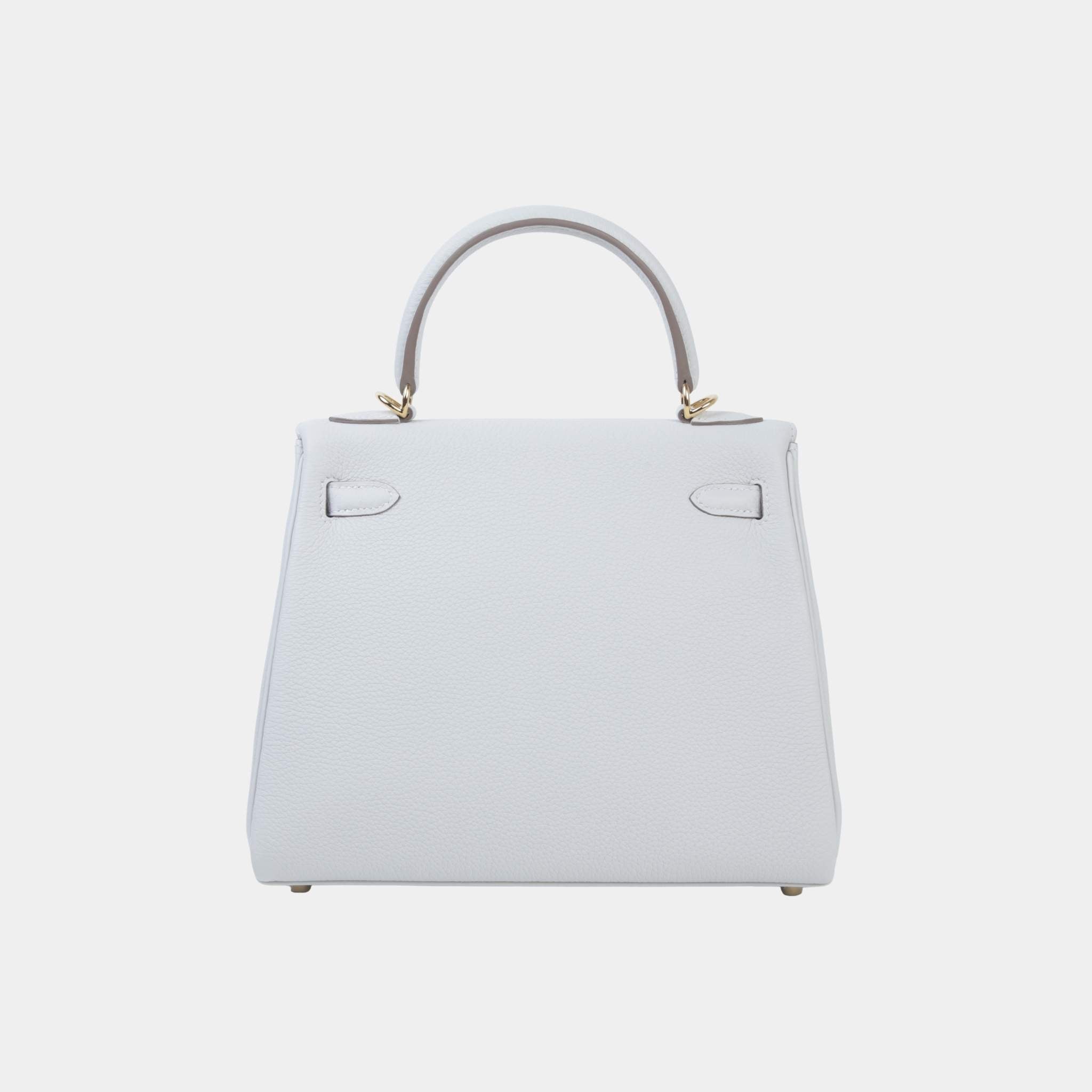 Hermes Kelly 25 Togo Gris Pale GHW, Front, Back