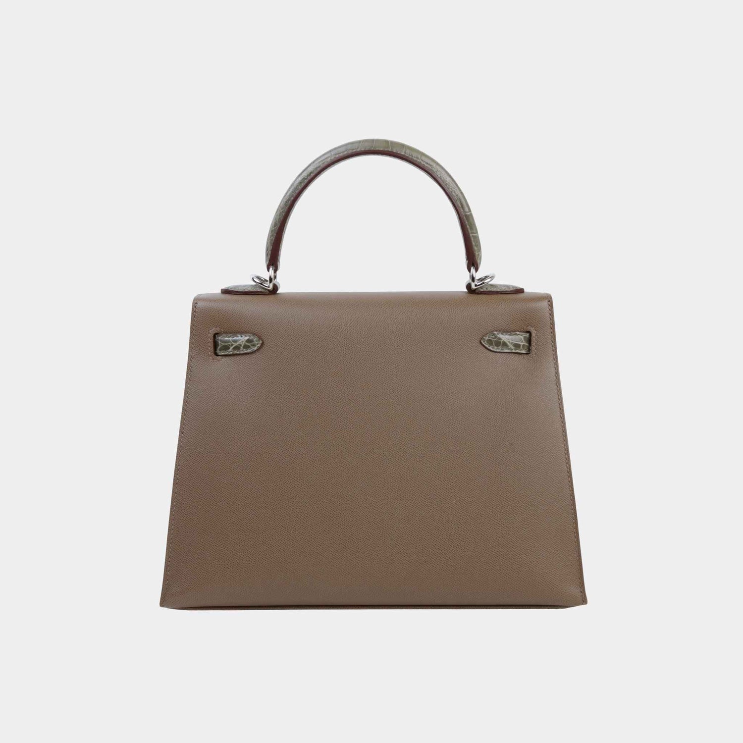 Hermes Kelly 25 Touch Madame-Shiny Niloticus Crocodile Etoupe PHW, Back