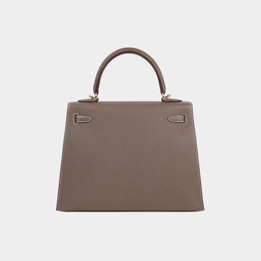 Hermes Kelly 25 Verso Madame Sellier Etoupe/Bamboo PBHW, Back
