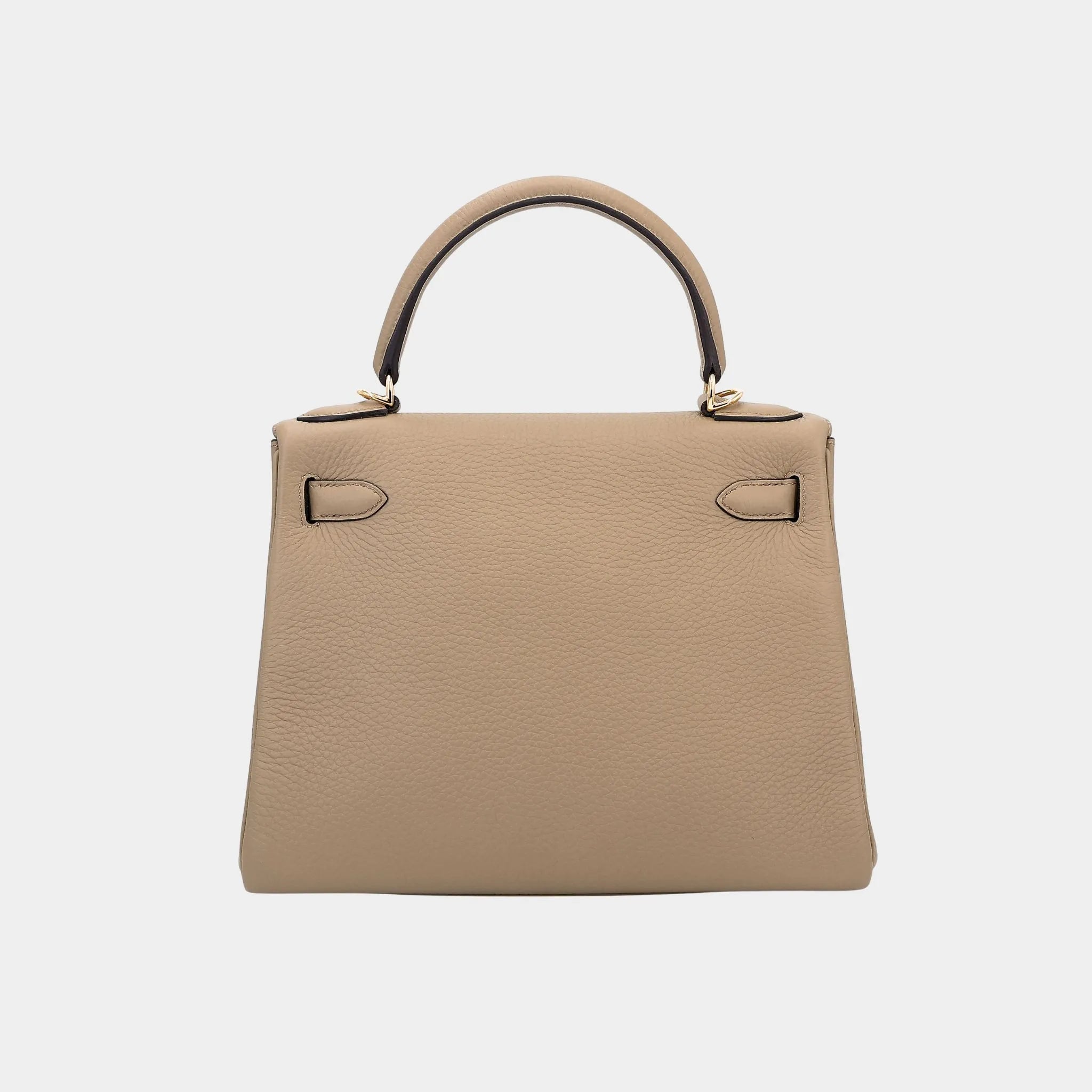 Hermes Kelly 28 Clemence Beige Marfa GHW, Back