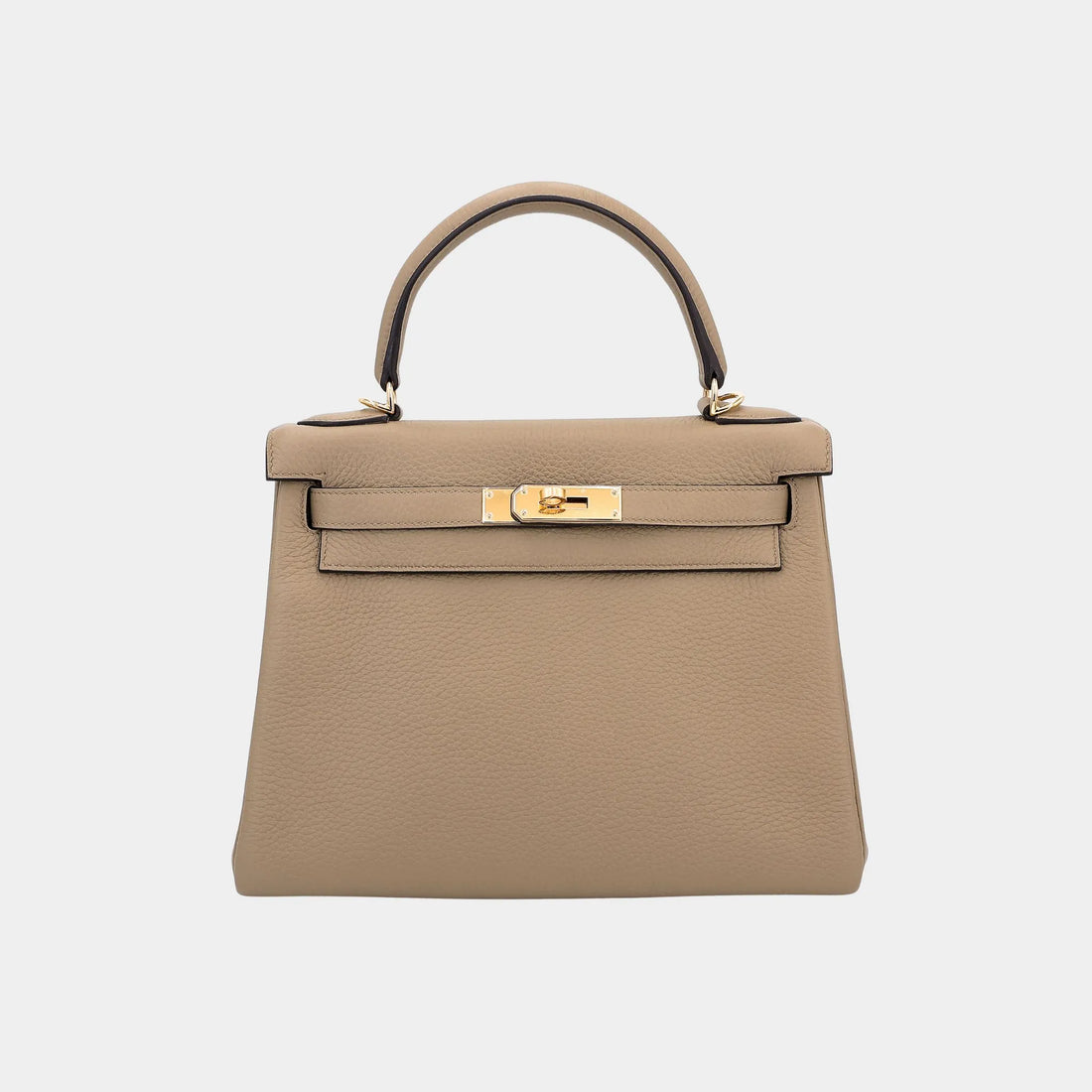 Hermes Kelly 28 Clemence Beige Marfa GHW, Front