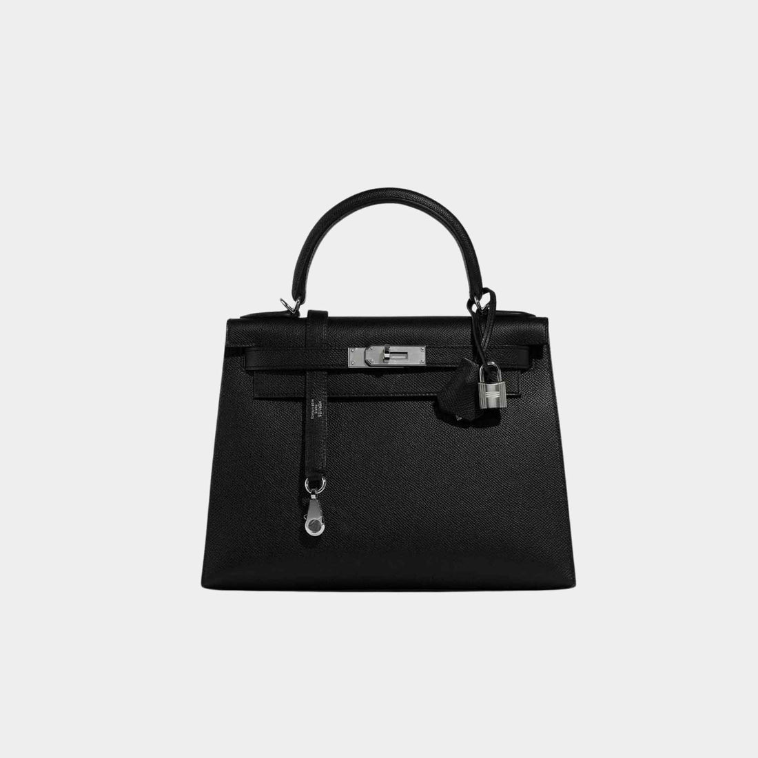 Hermes Kelly 28 Epsom Black PHW, Front