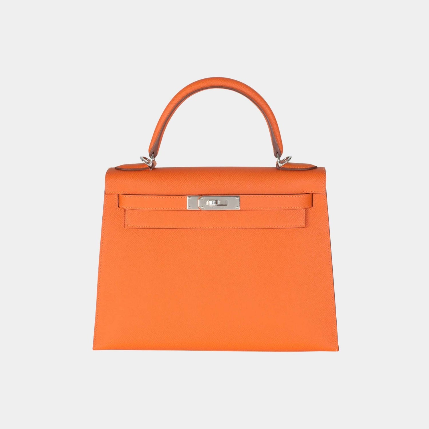 Hermes Kelly 28 Epsom Sellier Orange PHW, Front