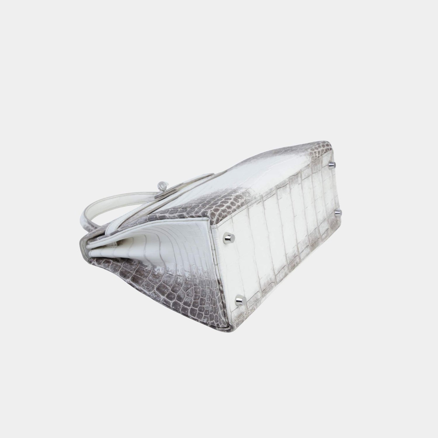 Hermes Kelly 28 Himalaya Matte Niloticus Crocodile PHW, Bottom