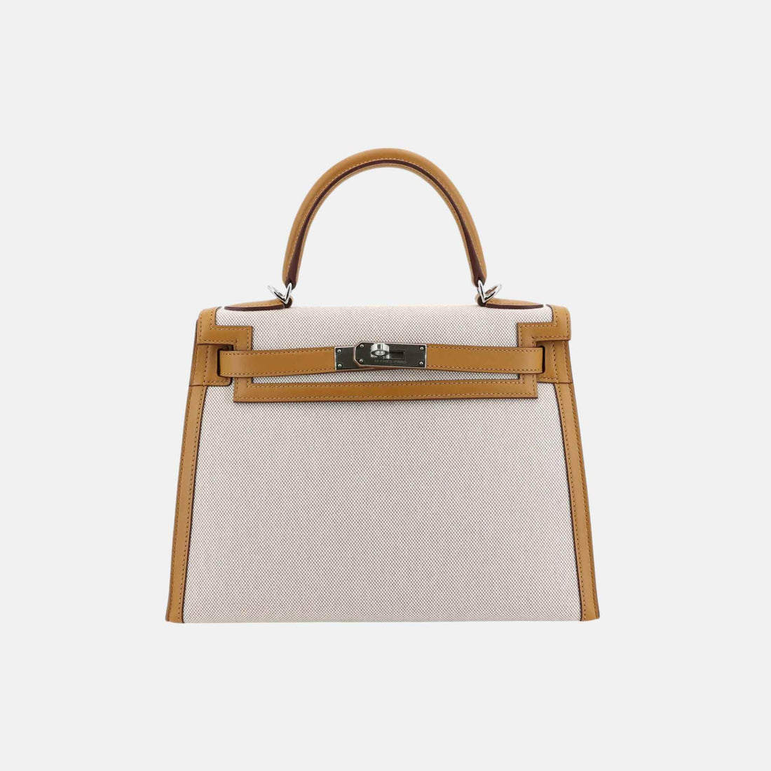 Hermes Kelly 28 Limited Edition  Swift Toile H Canvas Sesame PHW, Front