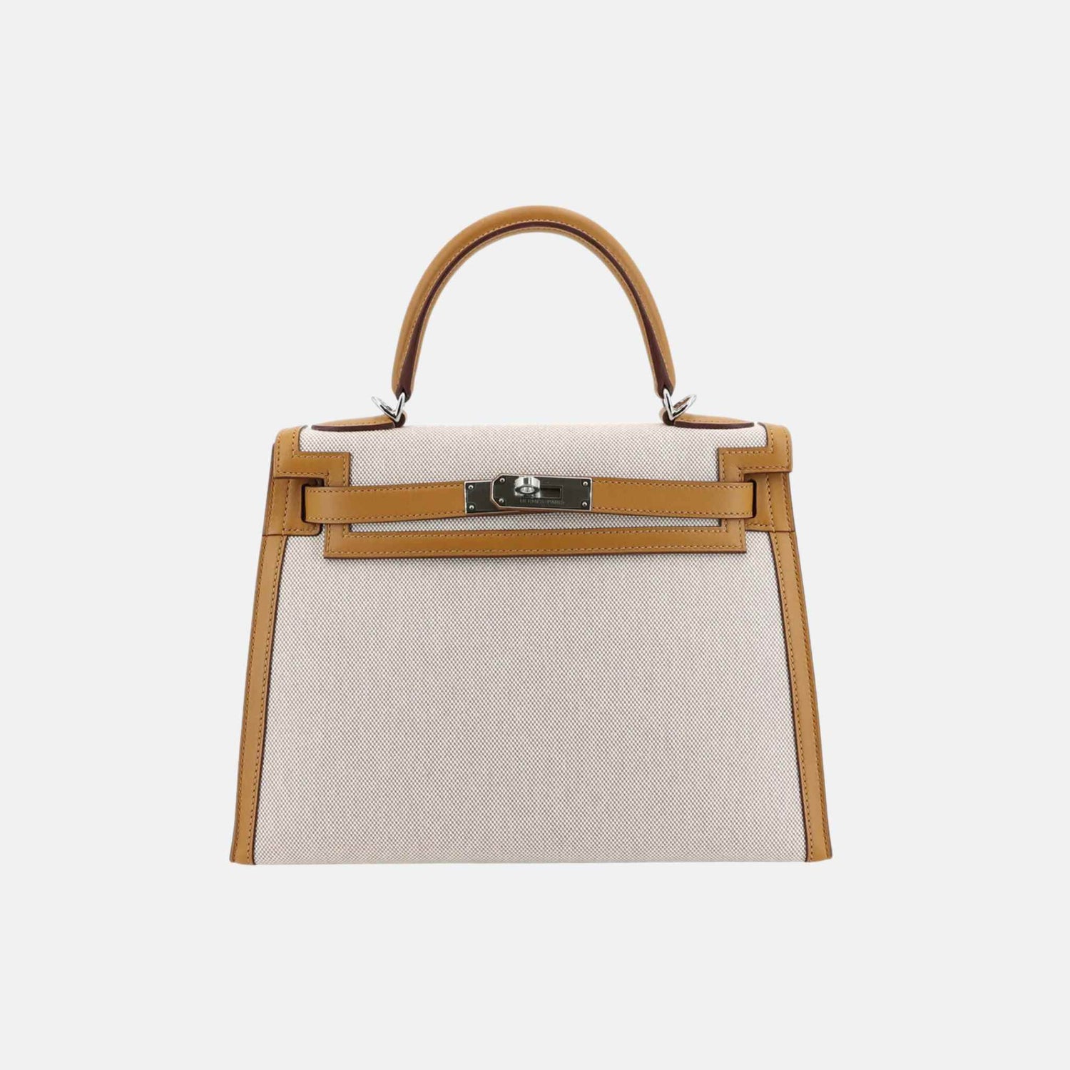 Hermes Kelly 28 Limited Edition  Swift Toile H Canvas Sesame PHW, Front