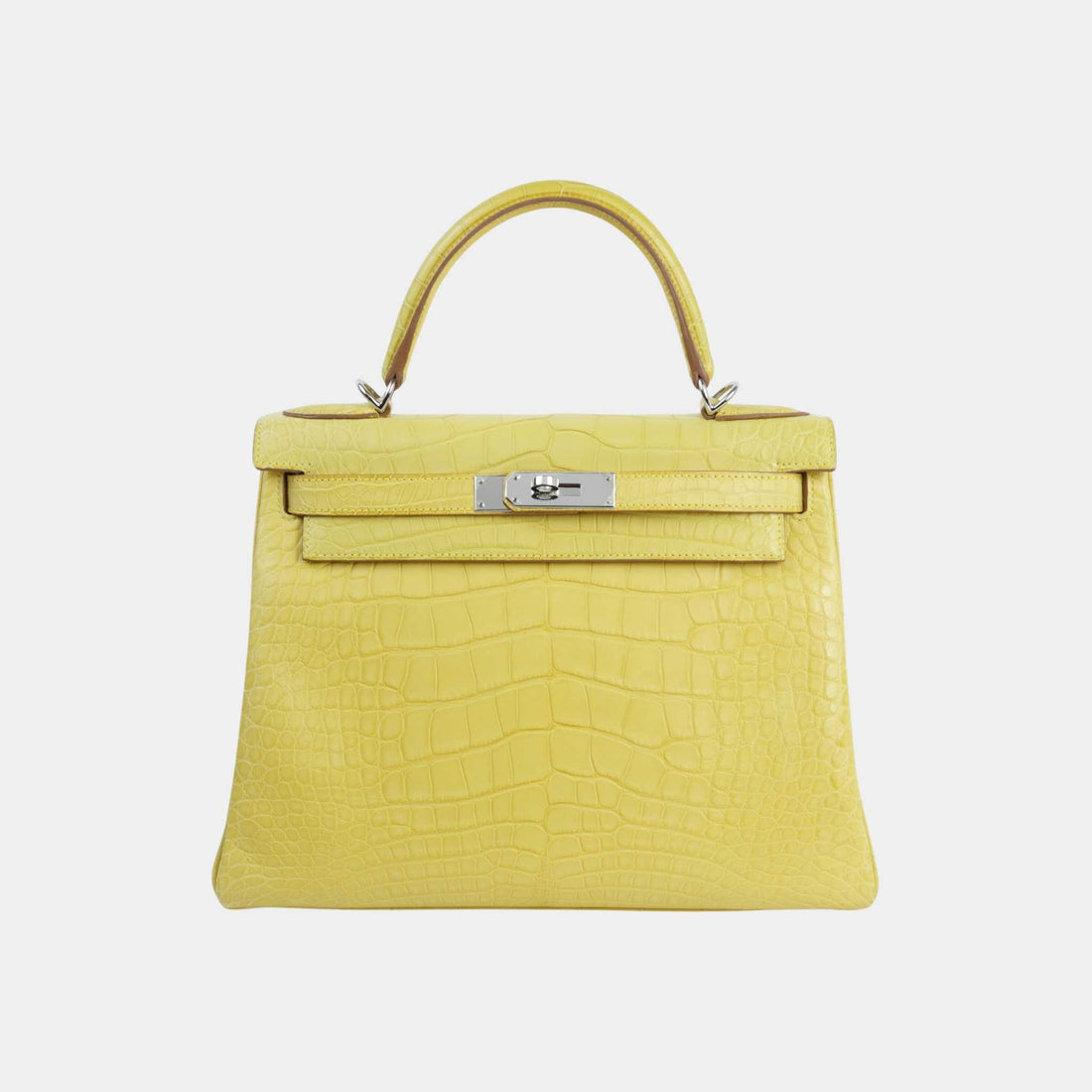 Hermes Kelly 28 Matte Niloticus Crocodile Mimosa PHW