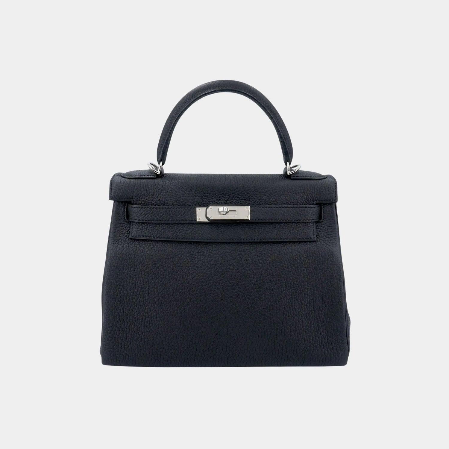 Hermes Kelly 28 Togo Black PHW, Front