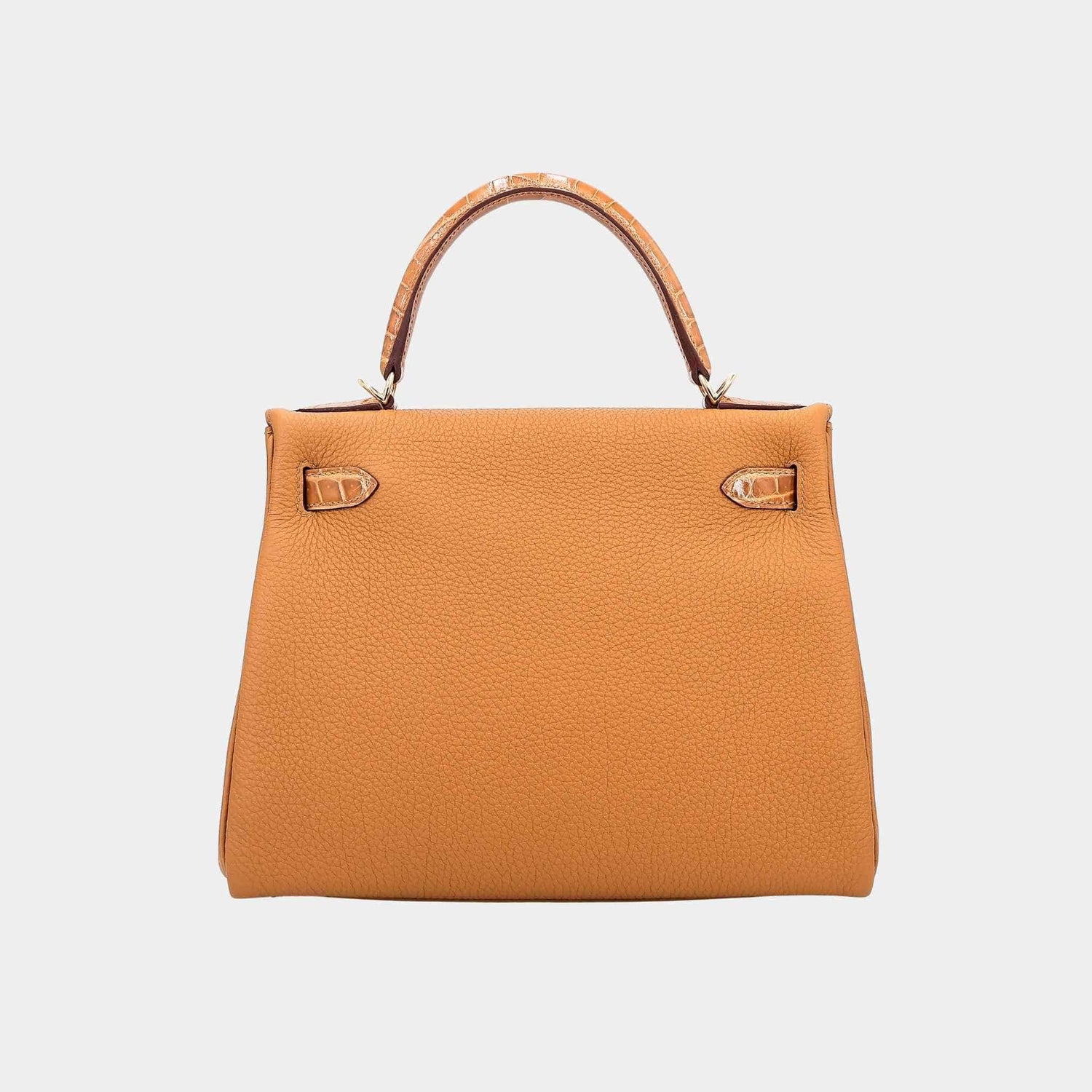 Hermes Kelly 28 Touch Togo-Shiny Niloticus Crocodile Tabac Camel GHW, Back