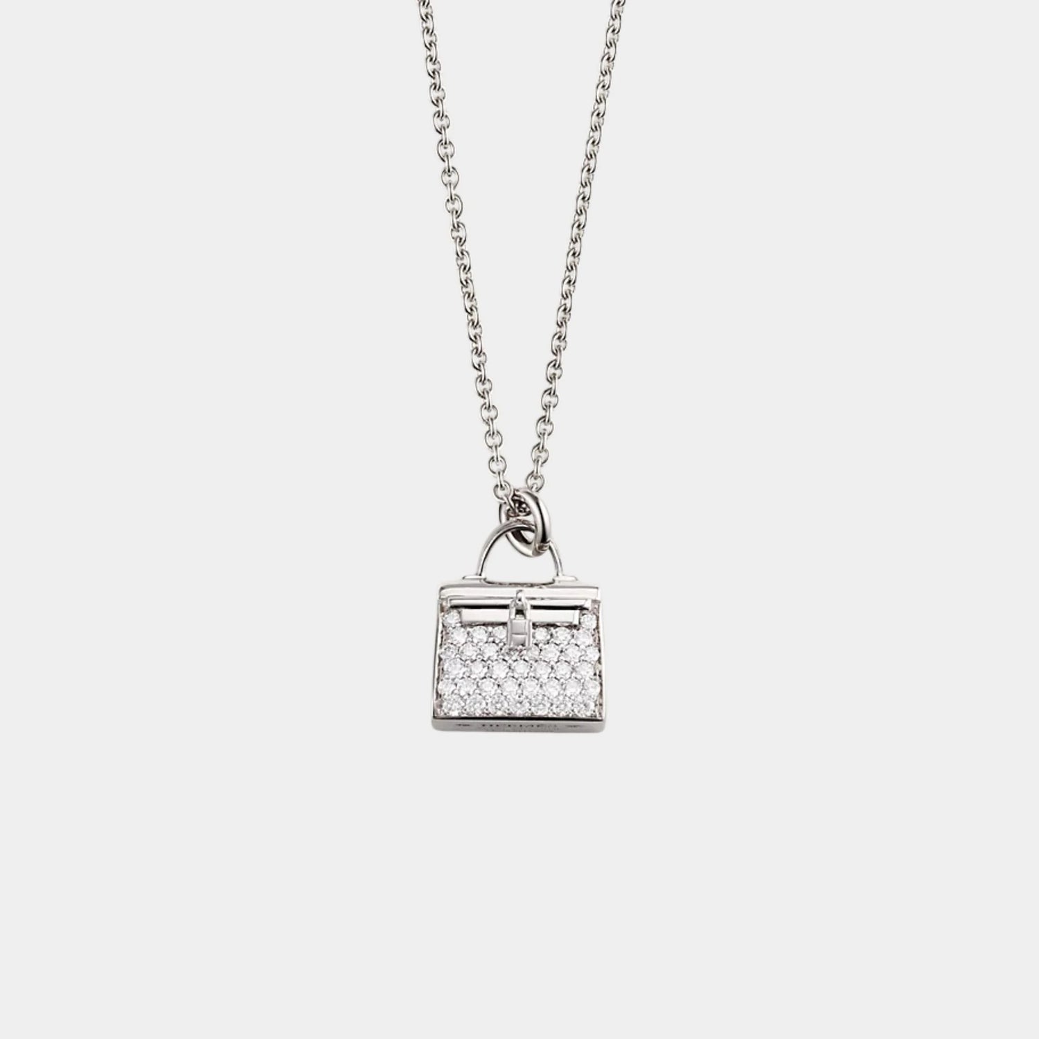 Hermes Kelly Amulets Pendant White Gold - Diamonds, Front, Closeup