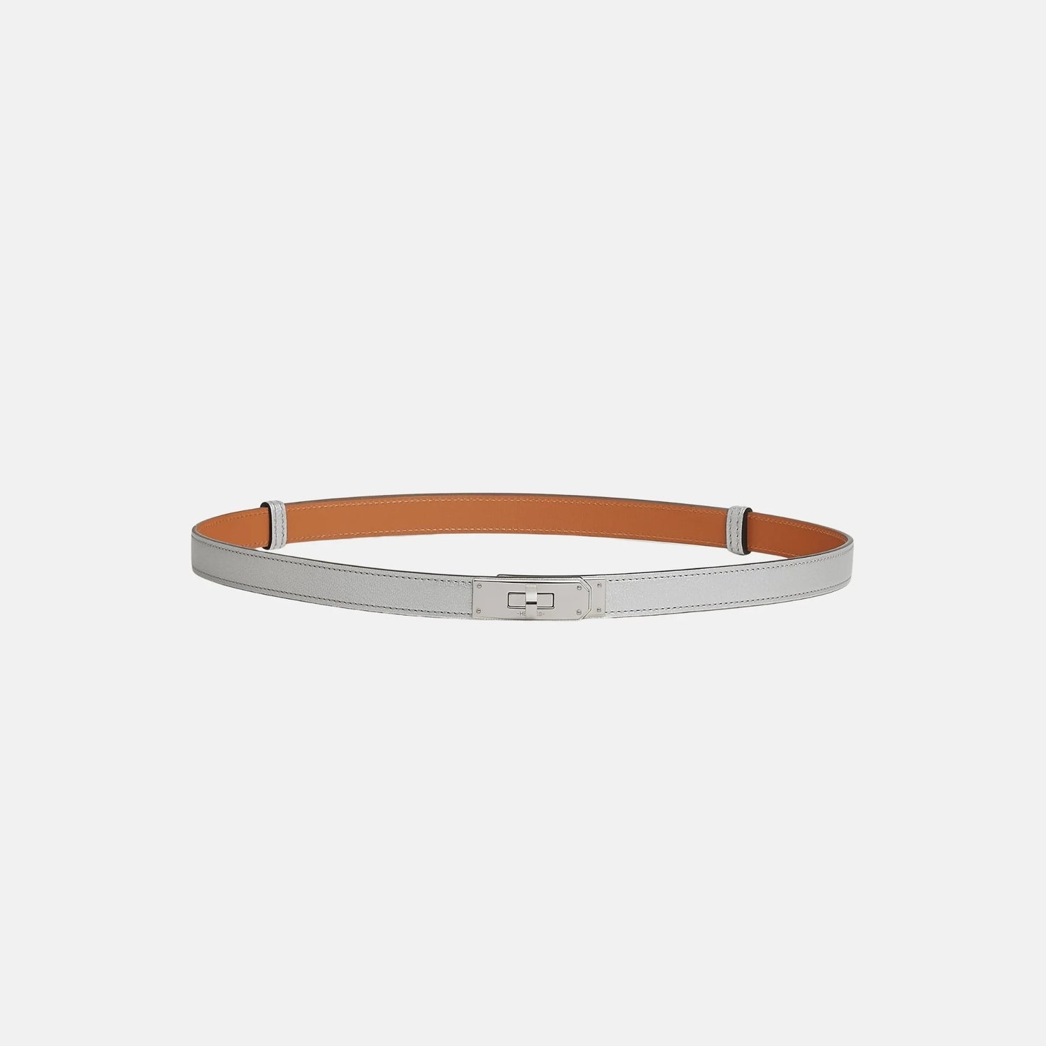 Hermes Kelly Belt 18 Chamkilight Goatskin Palladium