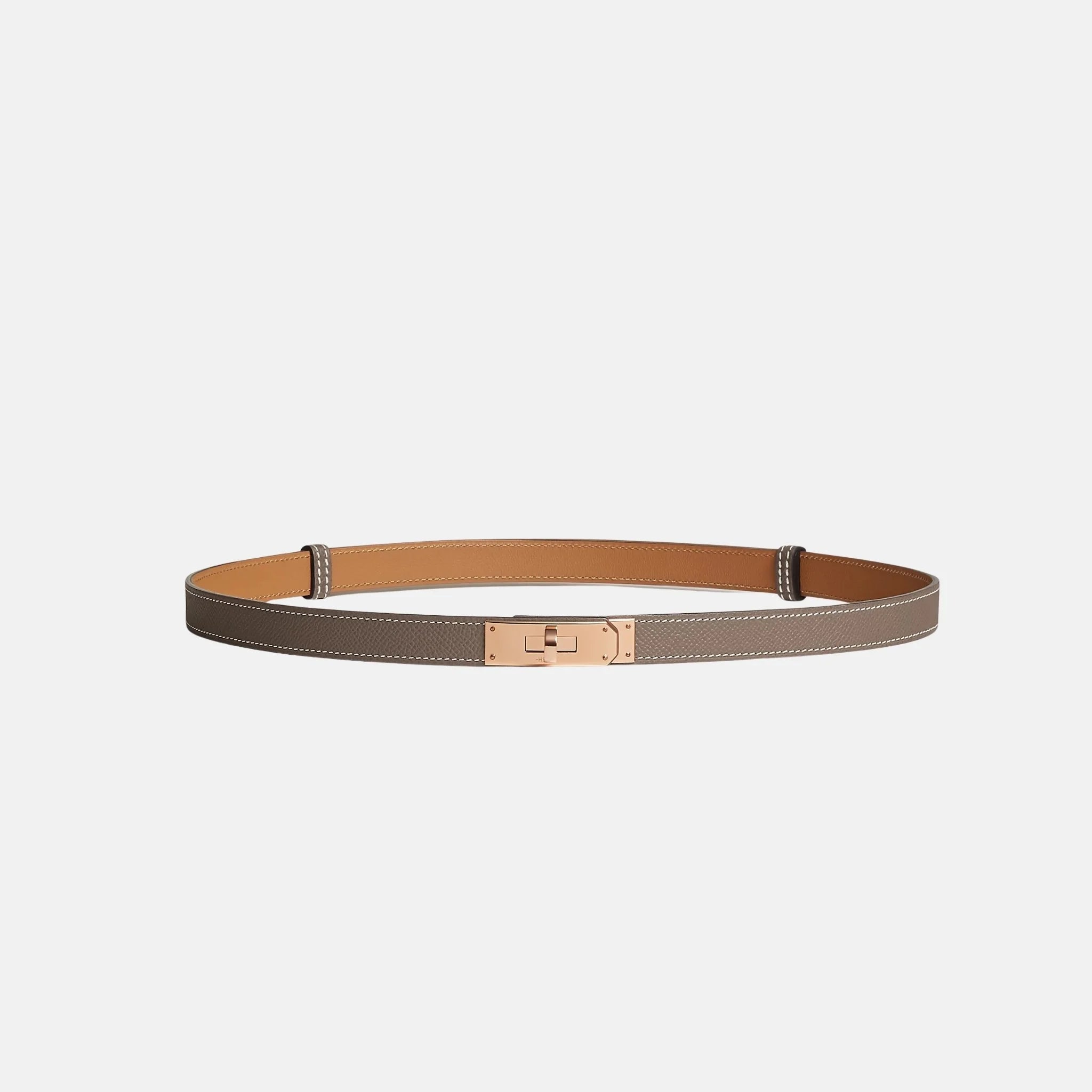 Hermes Kelly Belt 18 Epsom Calfskin in Rose Gold, Tow