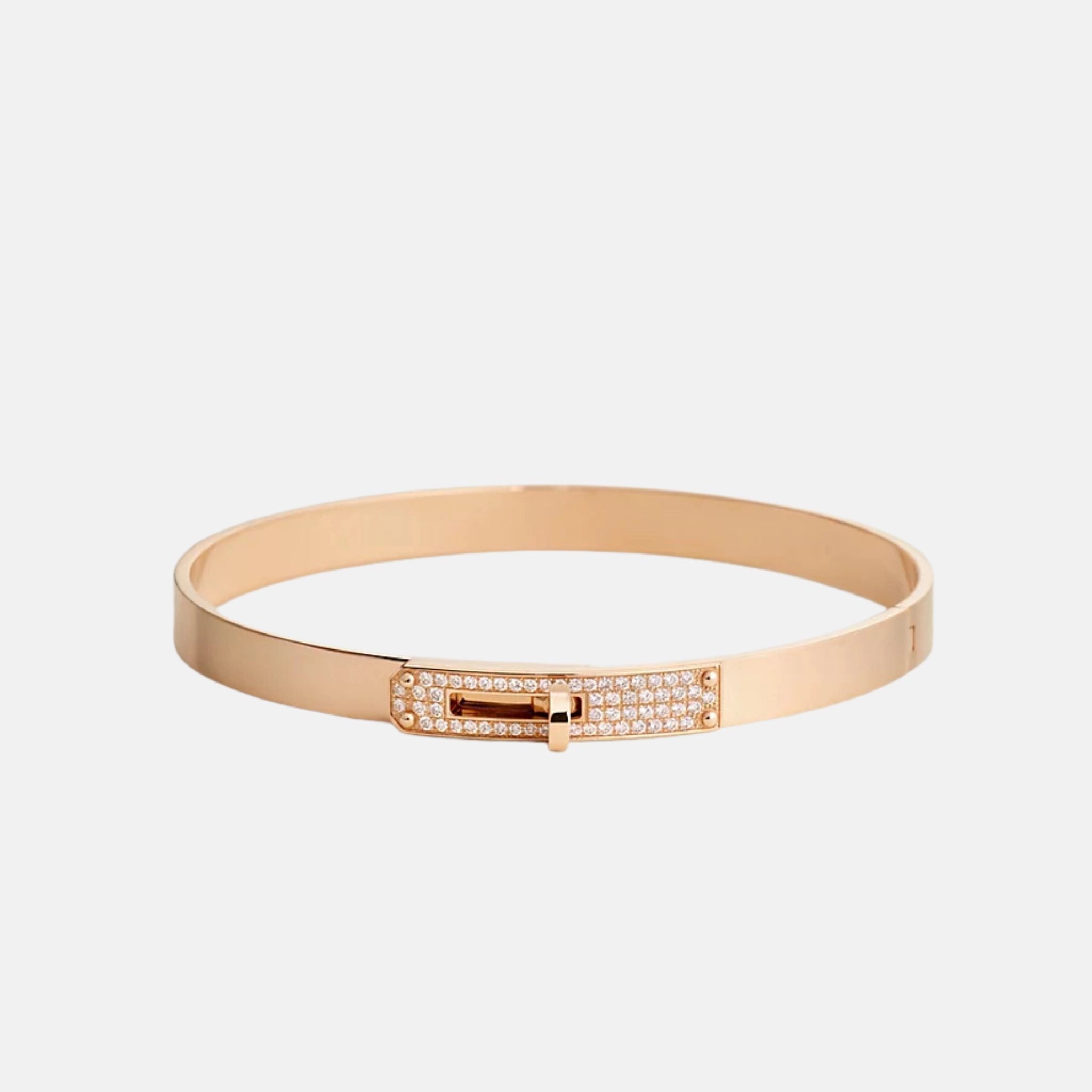 Hermes Kelly Bracelet Small Model Rose Gold DIamond, Front