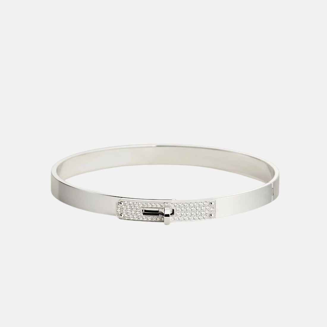 Hermes Kelly Bracelet Small Model White Gold Diamond, front