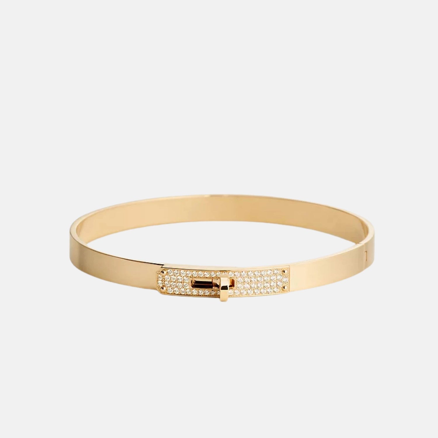 Hermes Kelly Bracelet Small Model Yellow Gold Diamond, Front