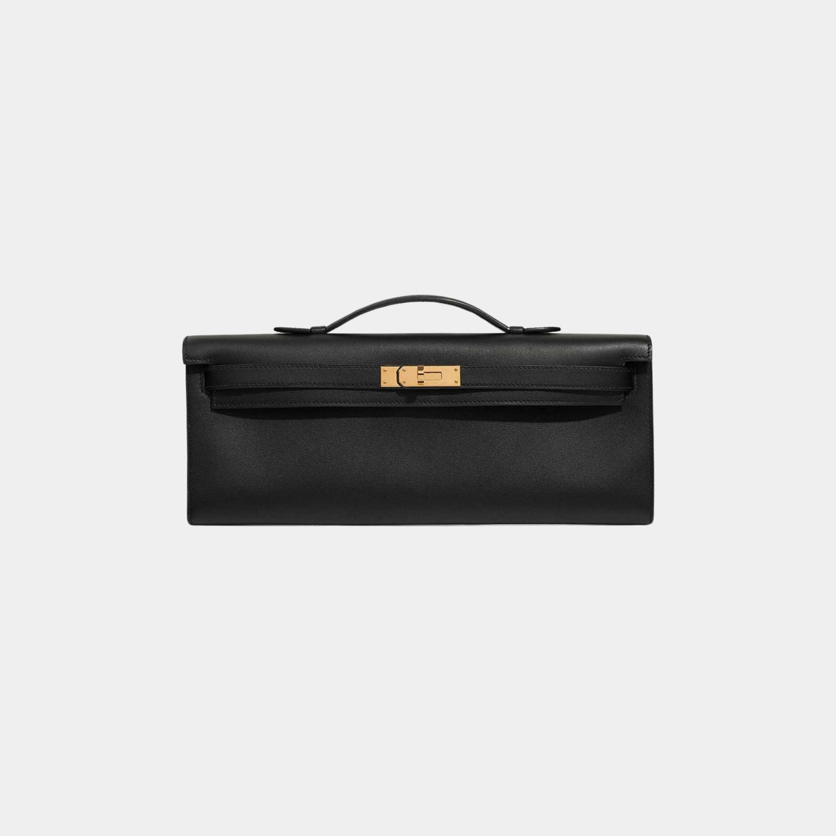 حقيبة Kelly Cut Clutch من جلد Swift باللون الأسود