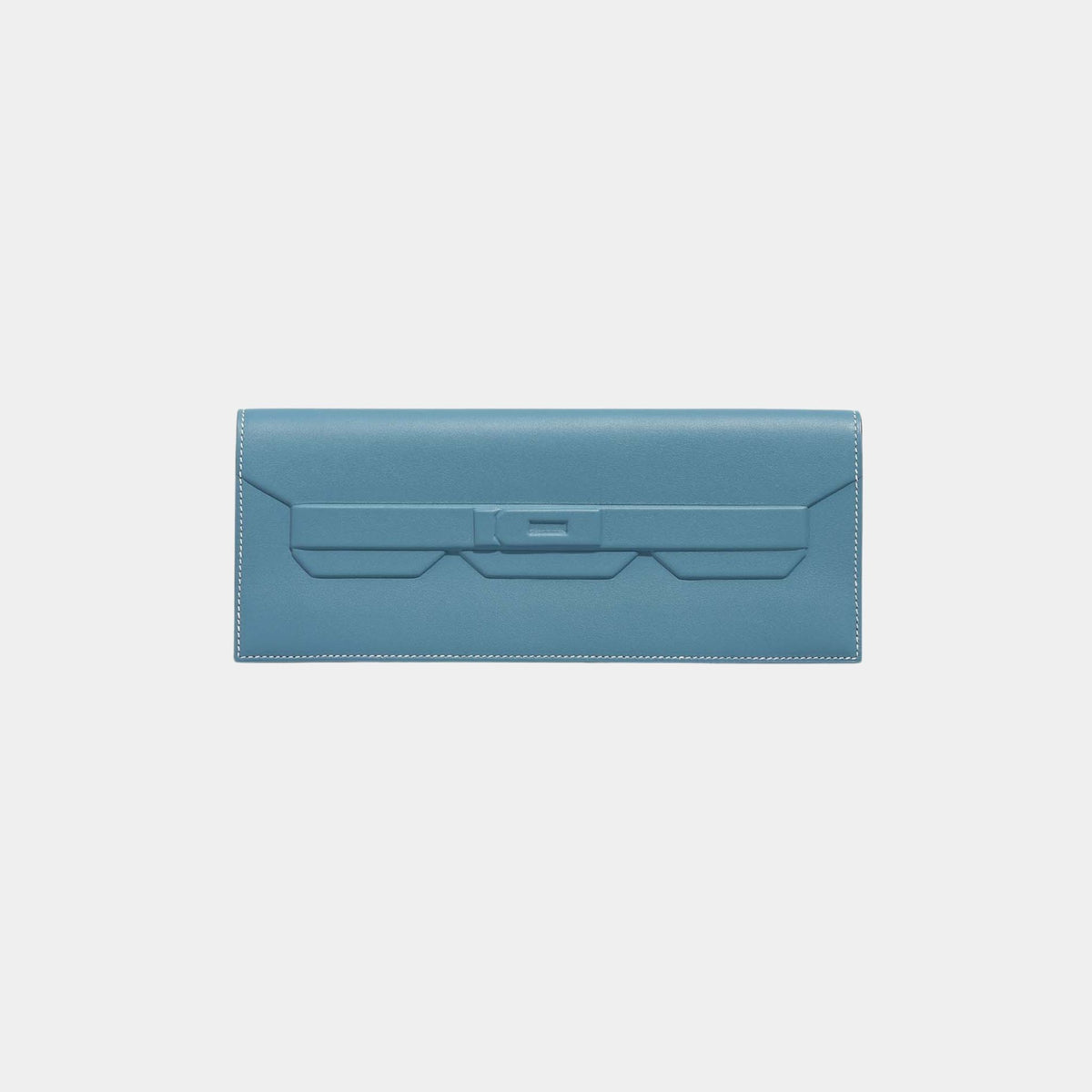 حقيبة Kelly Cut Shadow Clutch من جلد Swift باللون Bleu Jean