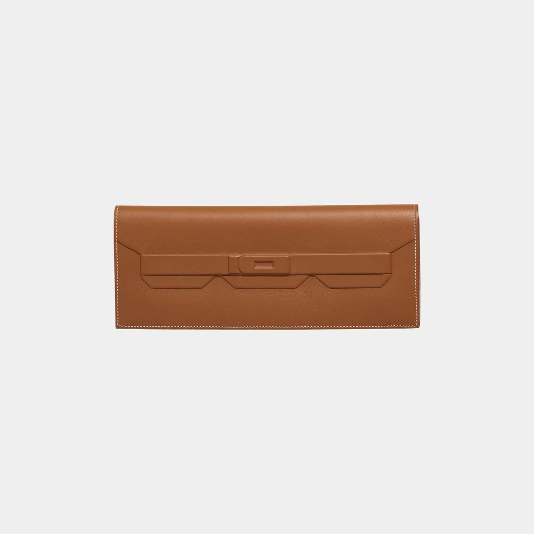 Hermes Kelly Cut Shadow Clutch Swift Gold, Front