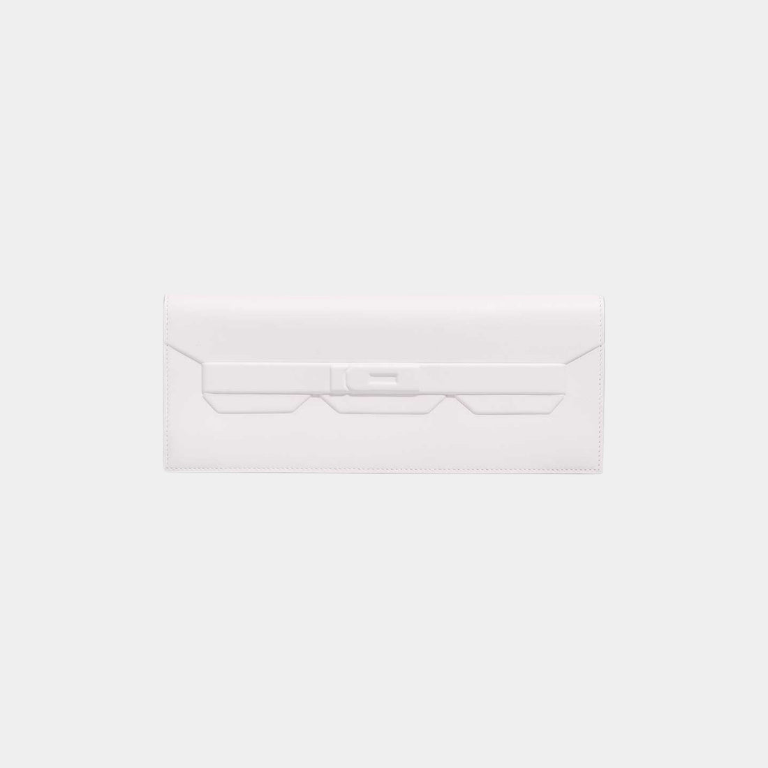 Hermes Kelly Cut Shadow Clutch Swift New White, Front