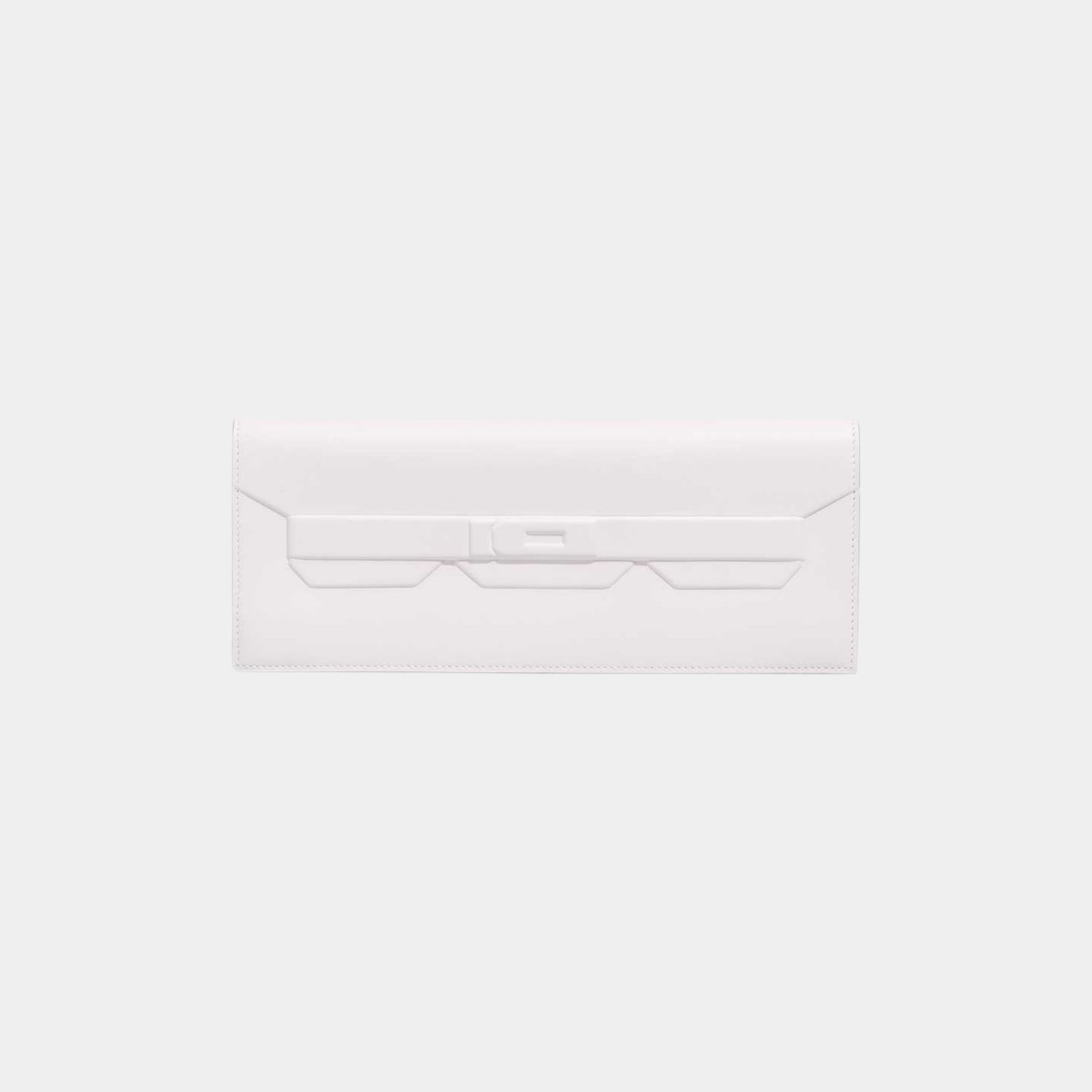 Hermes Kelly Cut Shadow Clutch Swift New White, Front