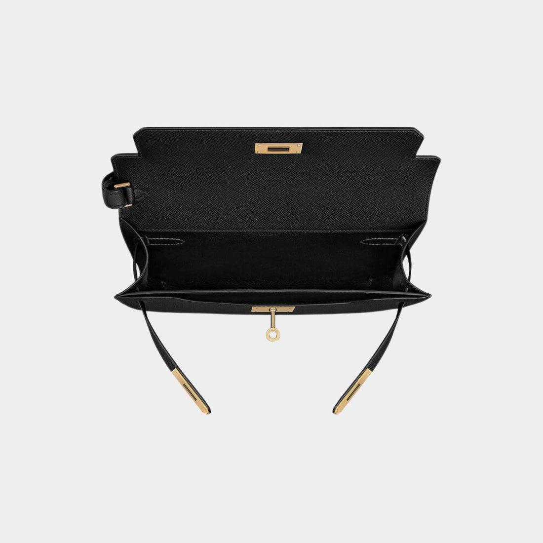 Hermes Kelly Depeches 25 Black GHW, Top