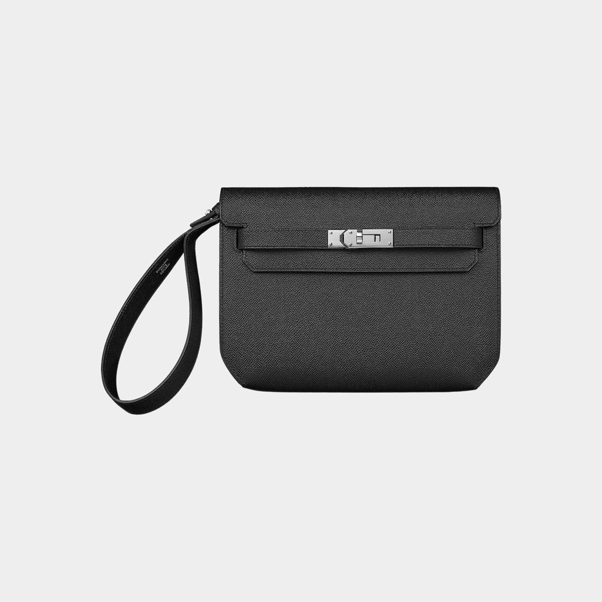 Hermes Kelly Depeches 25 Black PHW, Front