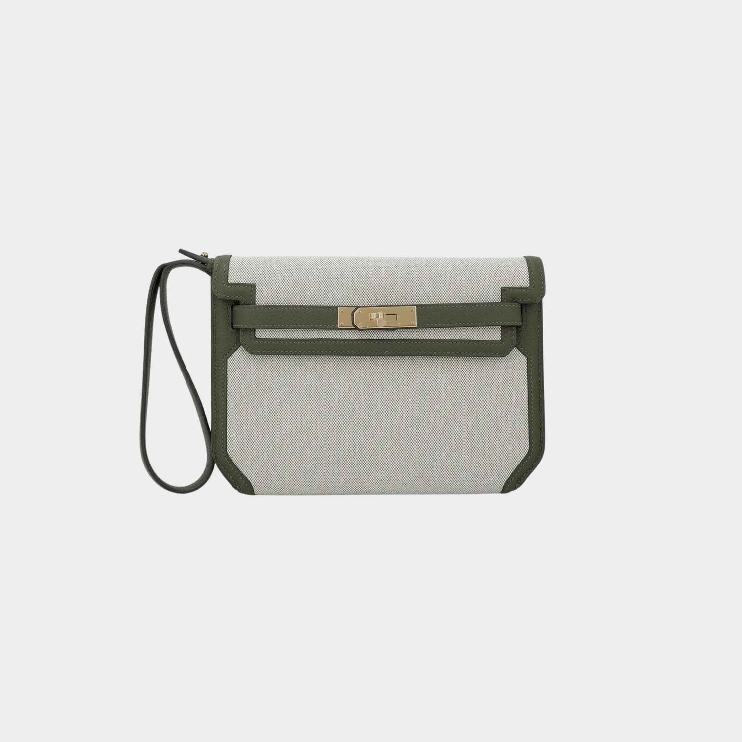 Hermes Kelly Depeches 25 Vert Ecru GHW