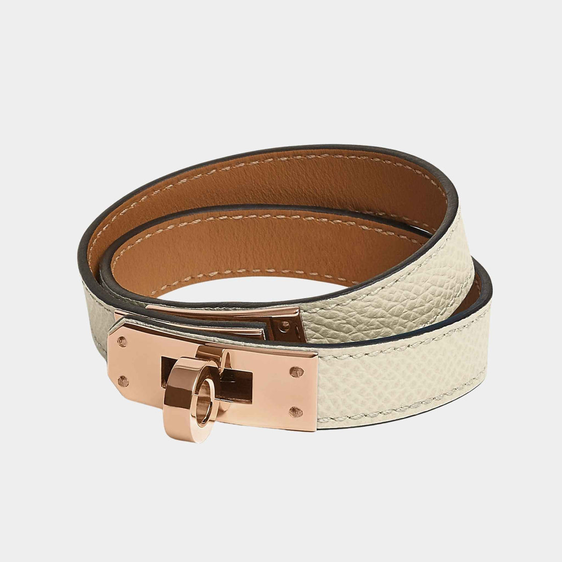 Hermes Kelly Double Tour Bracelet Epsom Calfskin, Nata