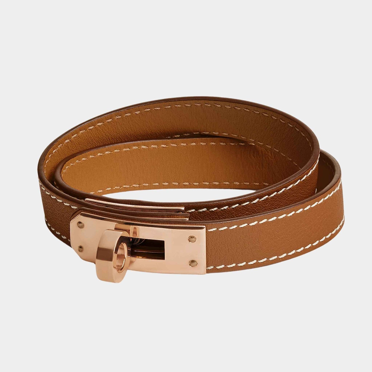 Hermes Kelly Double Tour Bracelet Swift Calfskin, Gold