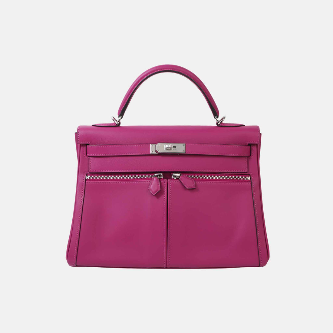 Hermes Kelly Lakis 32 HSS Swift Rose Purple PHW, Front