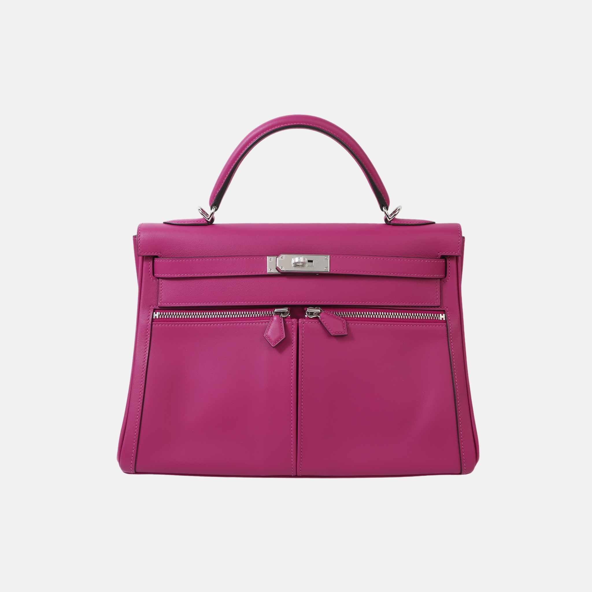 Hermes Kelly Lakis 32 HSS Swift Rose Purple PHW, Front