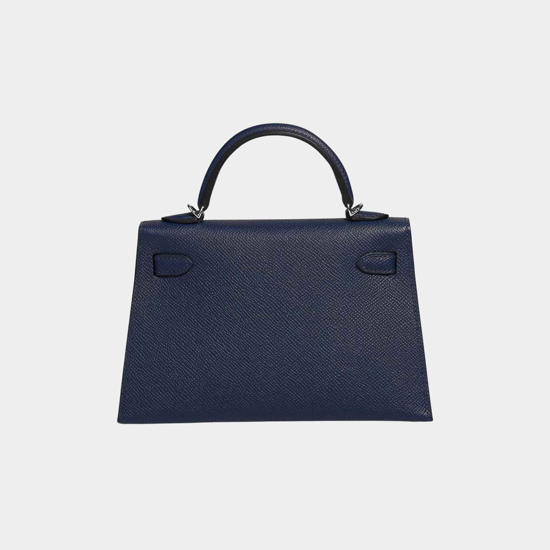 Hermes Kelly Mini 20 جلد إبسوم، أزرق بحري، من الخلف