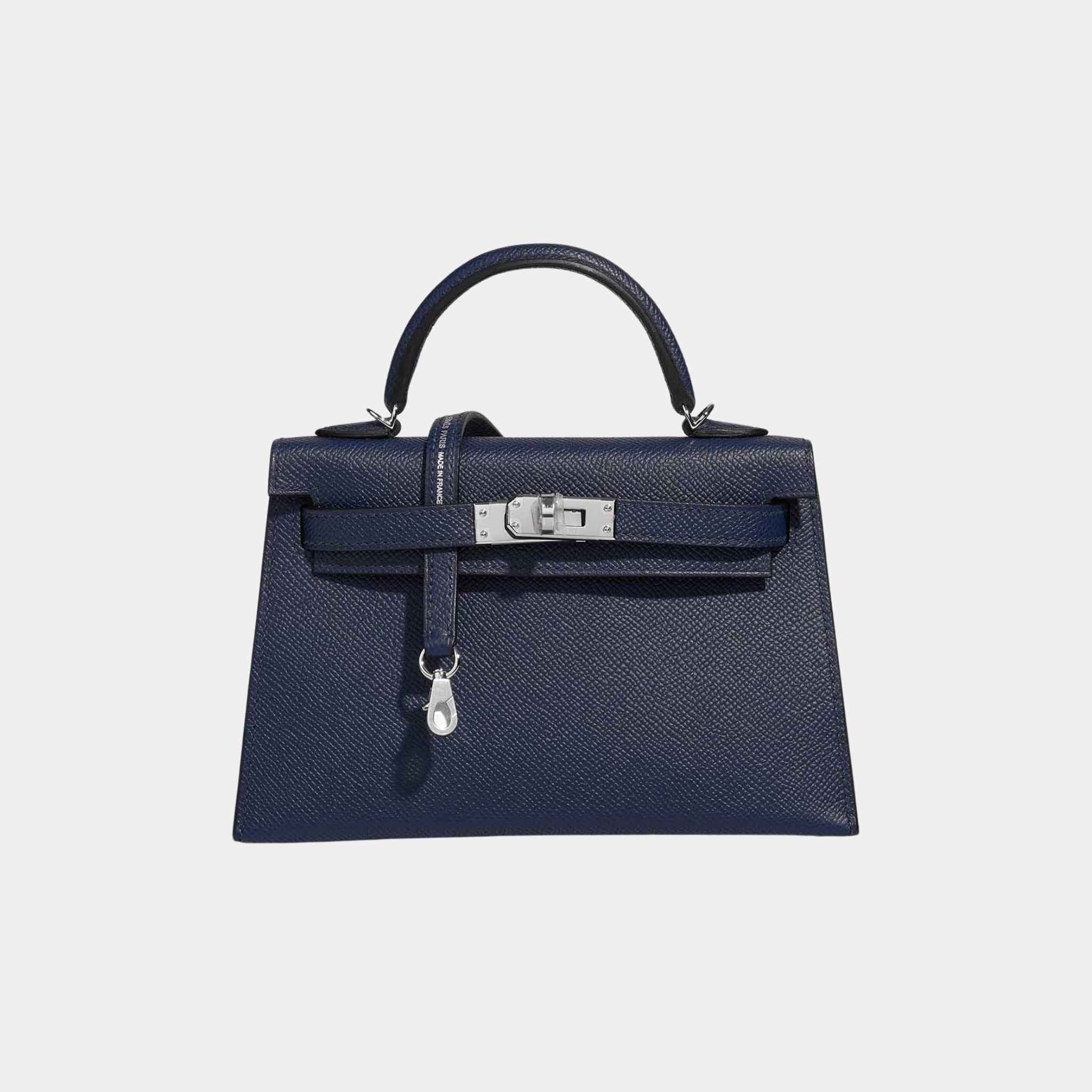 Hermes Kelly Mini 20 Epsom Bleu Navy, Front